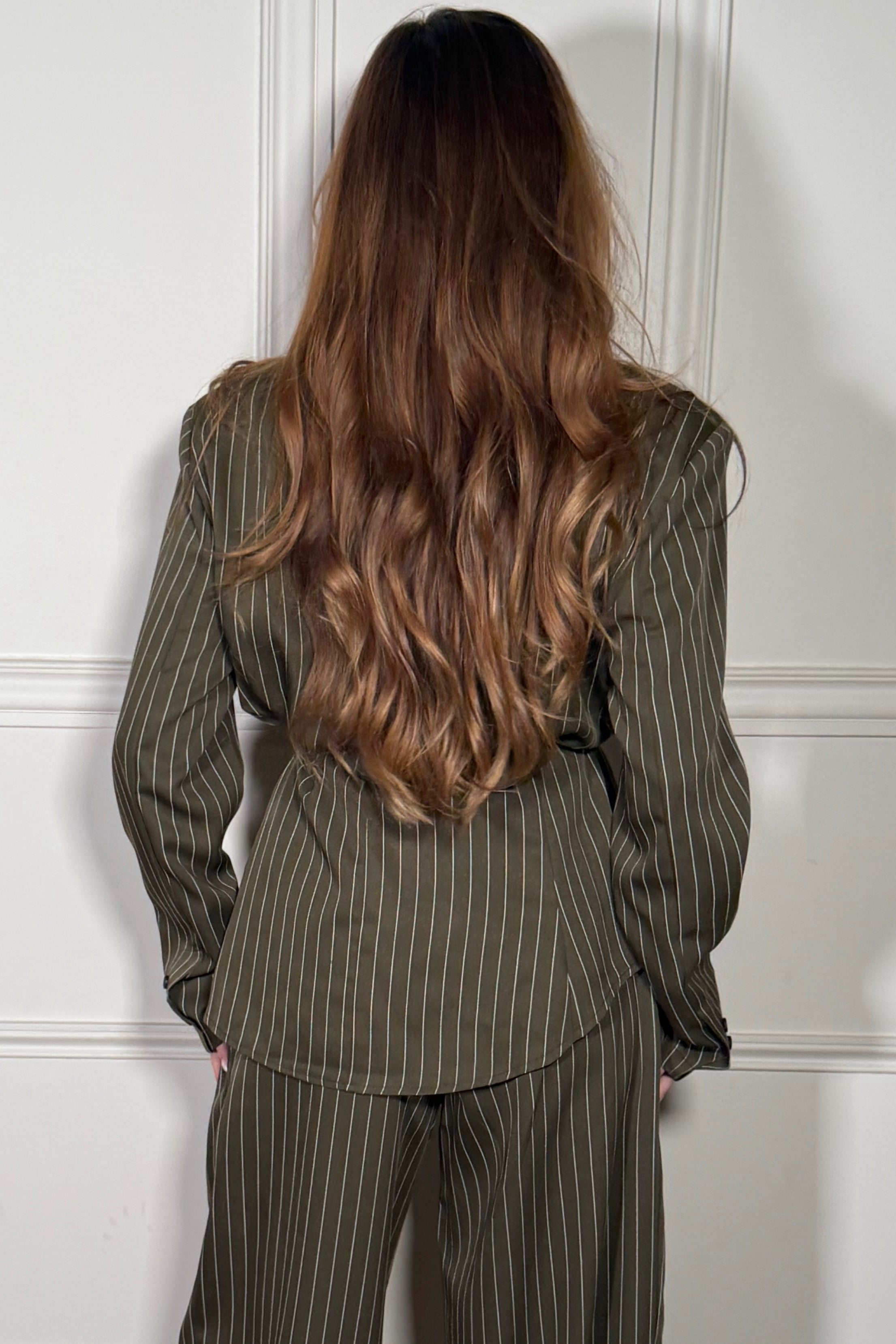 Chemise Rayée Laçage Dos Femme - Détail Séduction