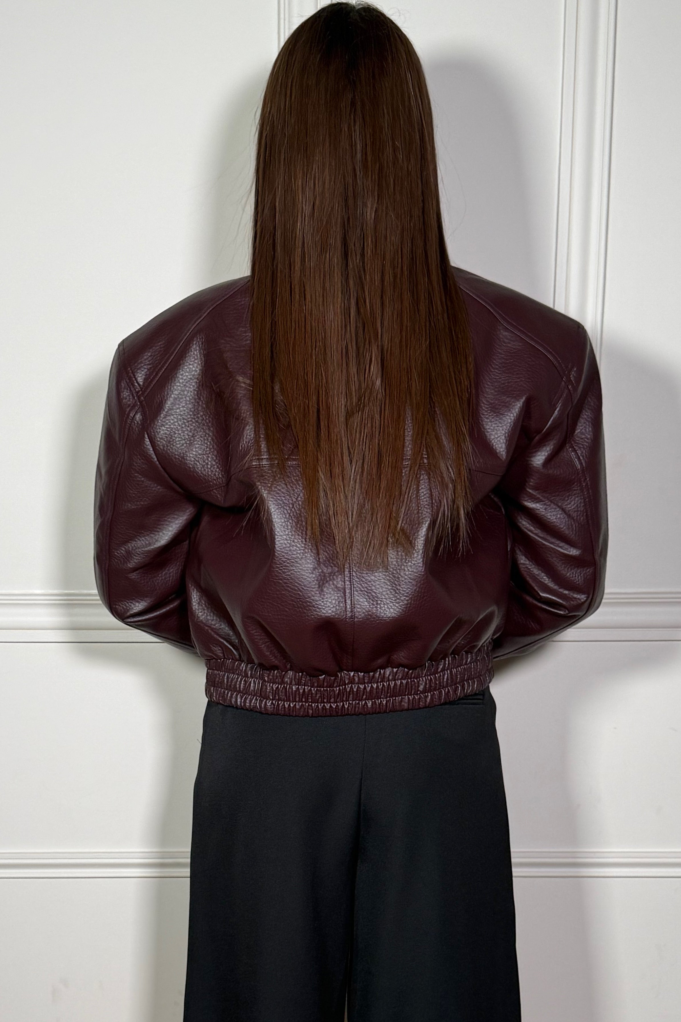 Bomber Femme Simili Cuir Col Montant - Rock et Élégance