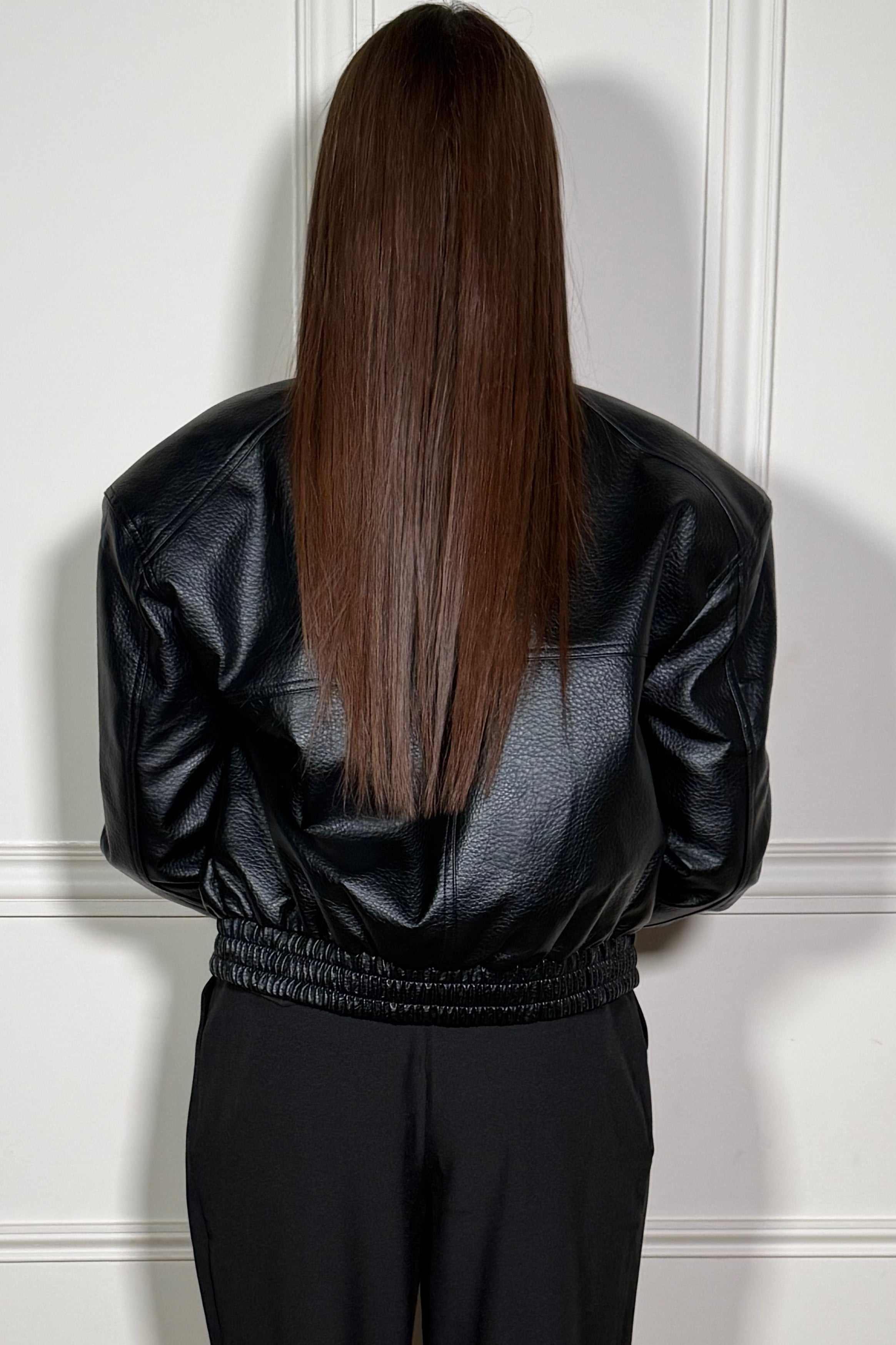 Bomber Femme Simili Cuir Col Montant - Rock et Élégance