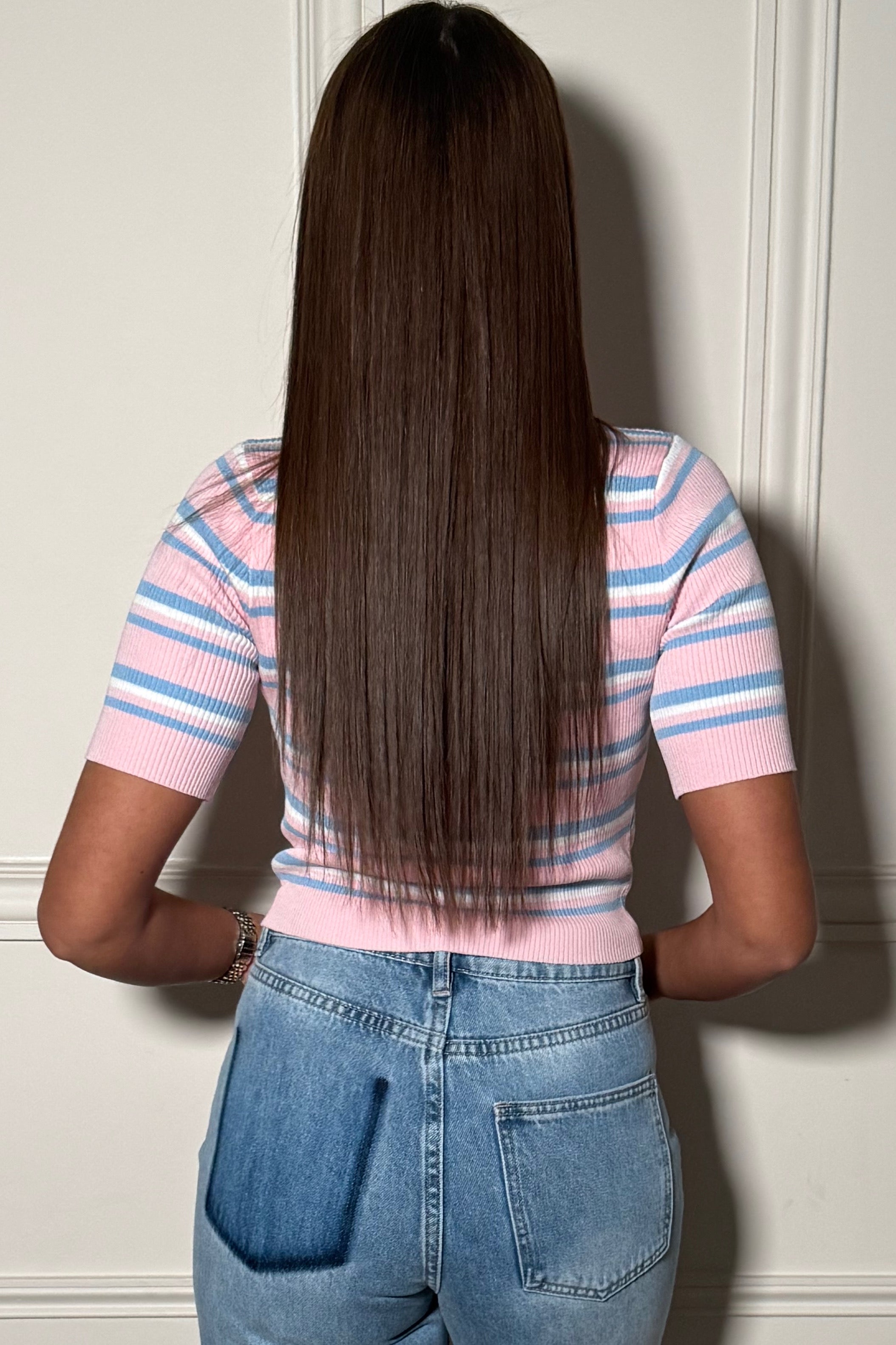 Top Rayé Col Polo Femme