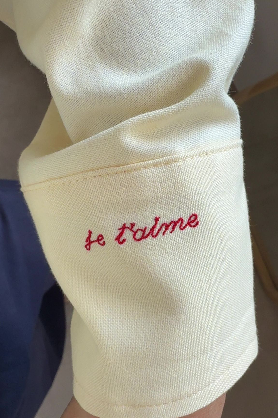 Chemise Romantique "Je t'aime" Manches Script - Coton Premium Femme