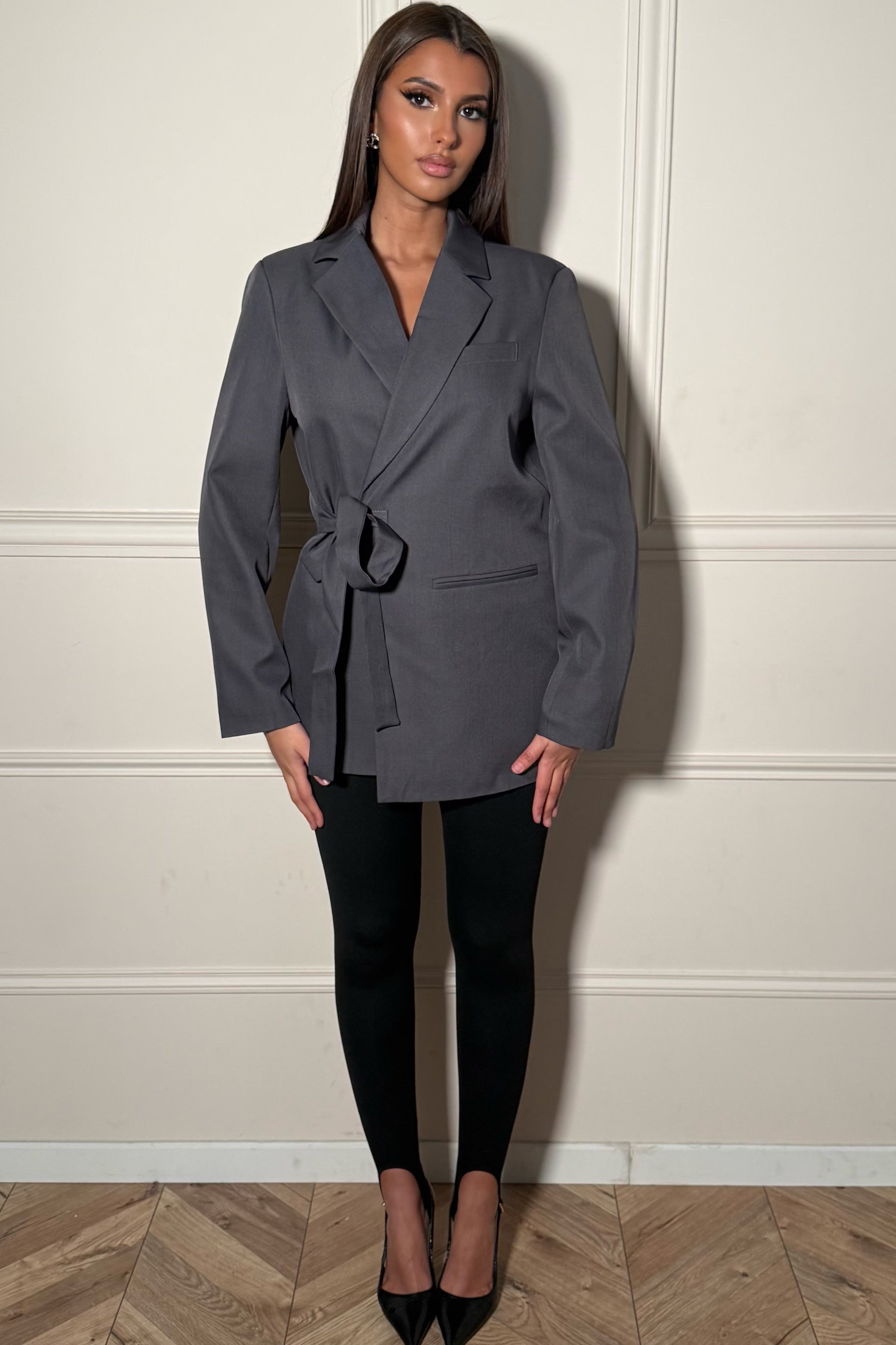 Blazer Croisée avec Laçage Femme