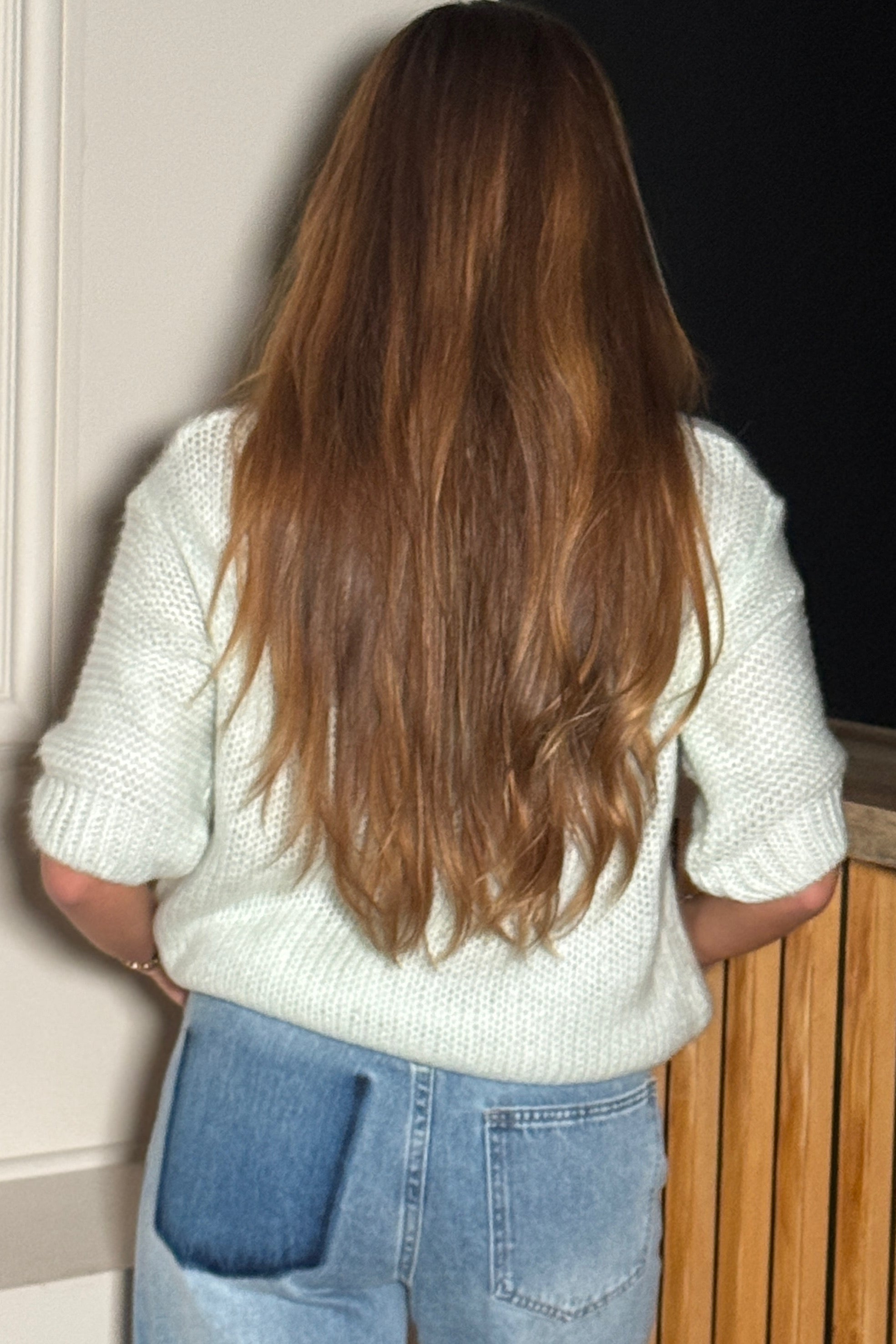 Pull Femme Manches Courtes avec Inscription Script - Douceur Tricot