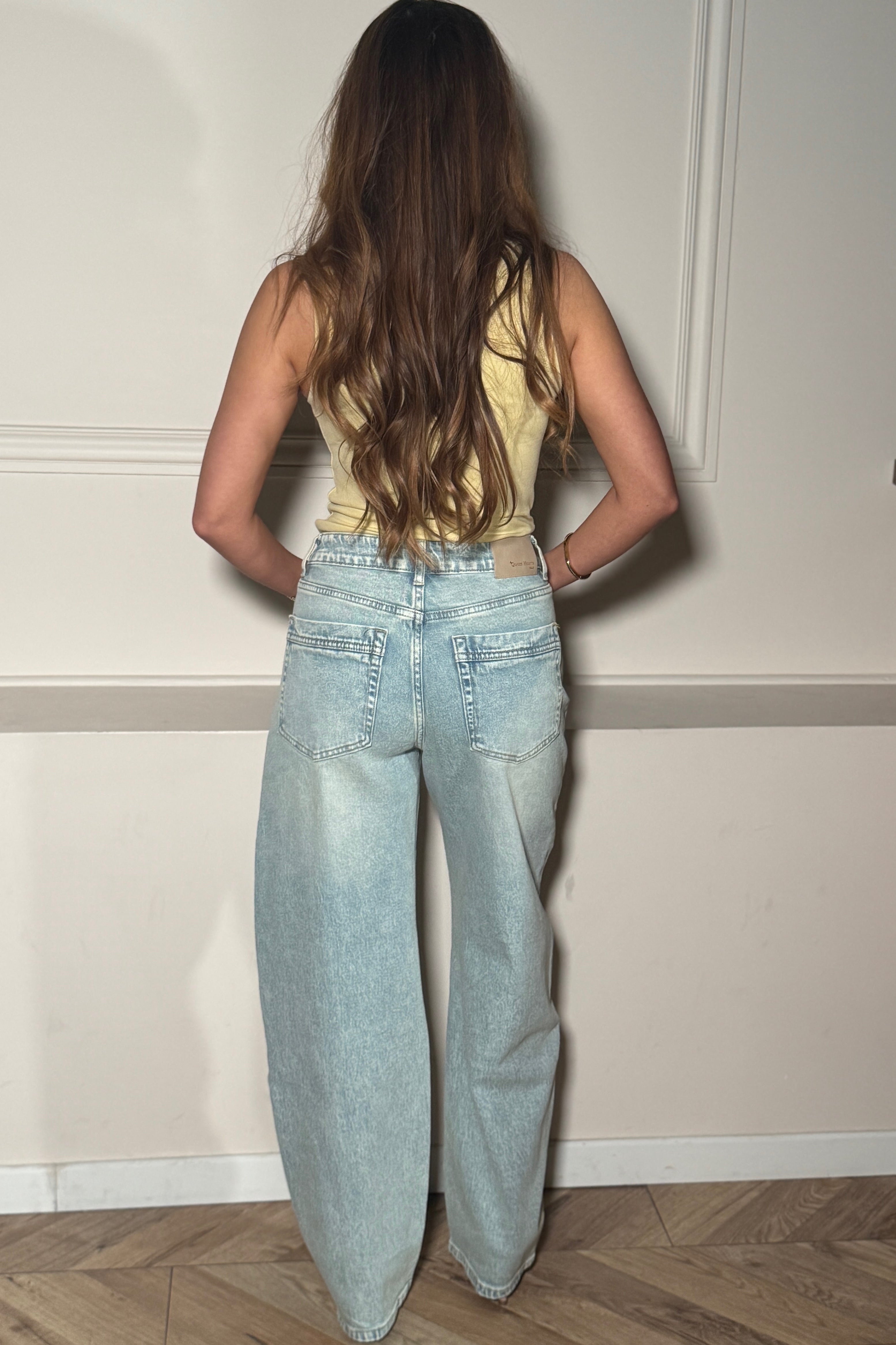 Jean Effet Sablé Clouté Femme - Denim Rock Chic