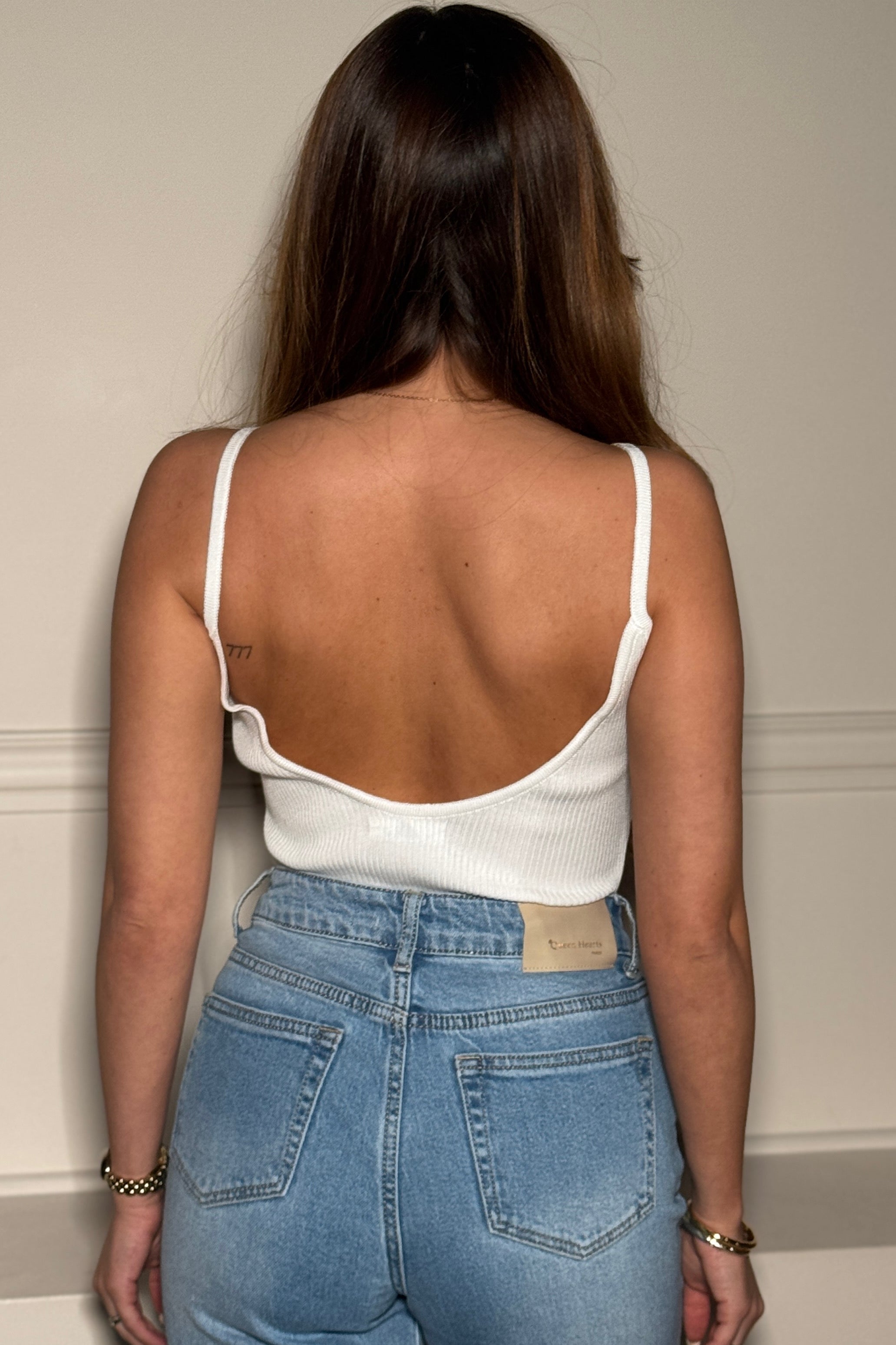 Body côtelé à bretelles femme