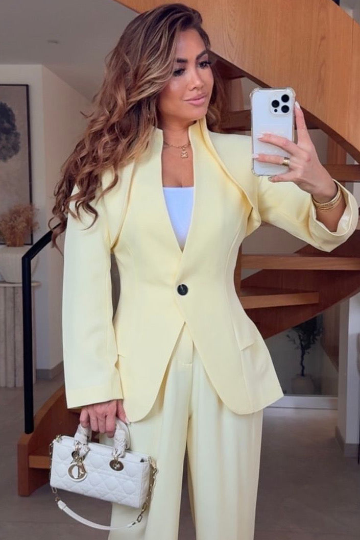Blazer Sans Manches Femme Jaune | Veste Structurée & Lumineuse