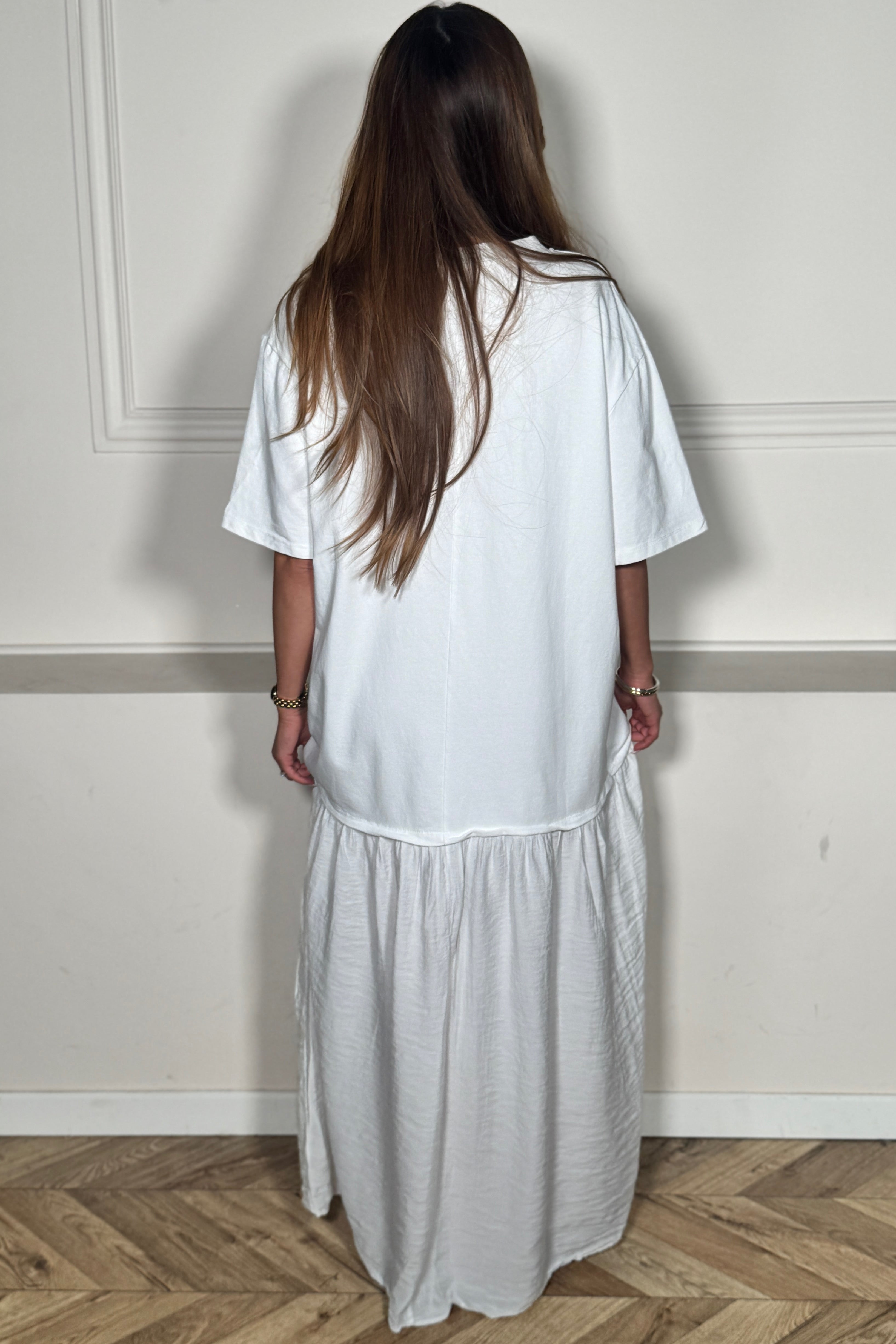 Robe Tee-Shirt Bi-Matière Femme - Style Casual Chic