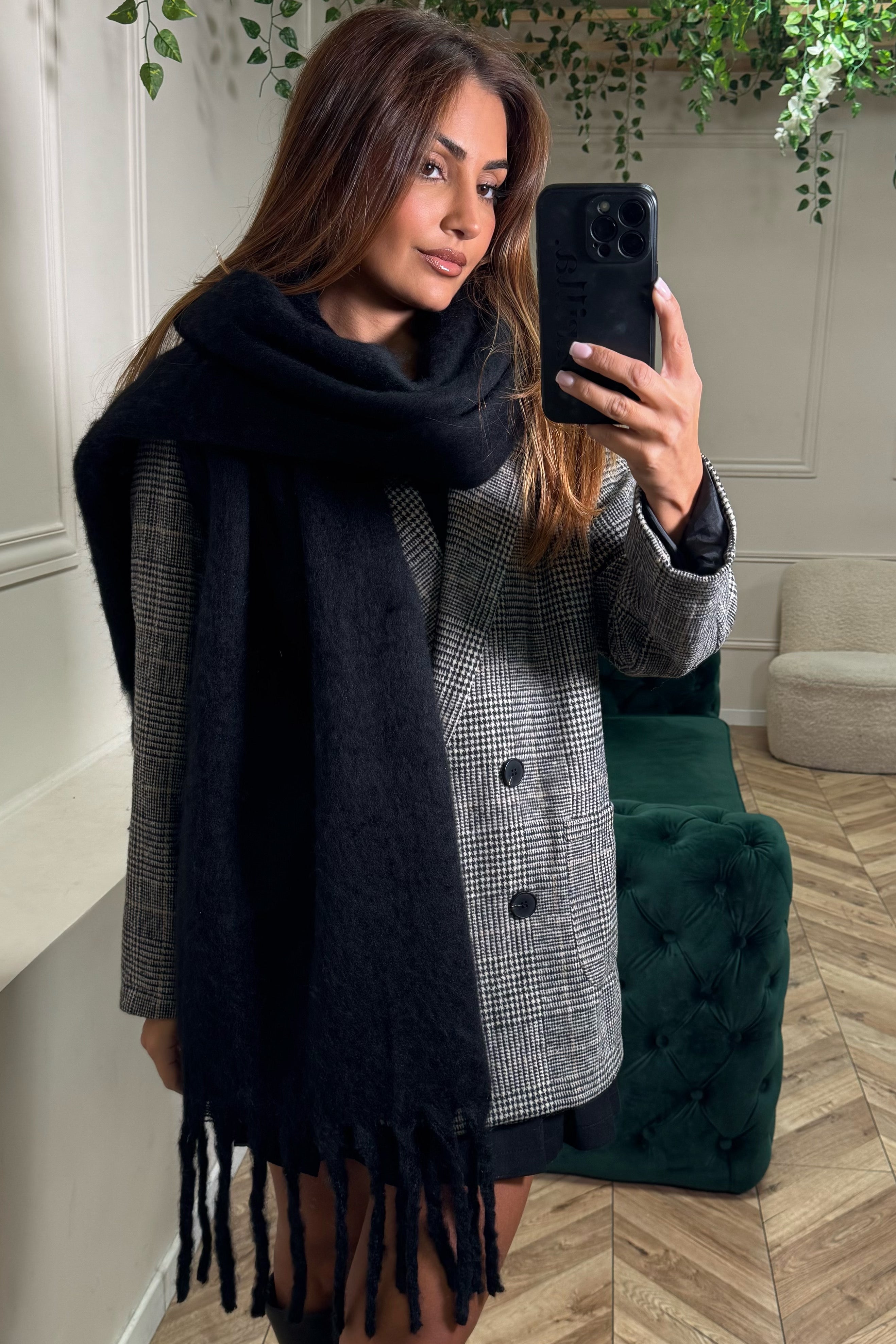 Écharpe Mohair à Franges Premium - Douceur Luxueuse Femme