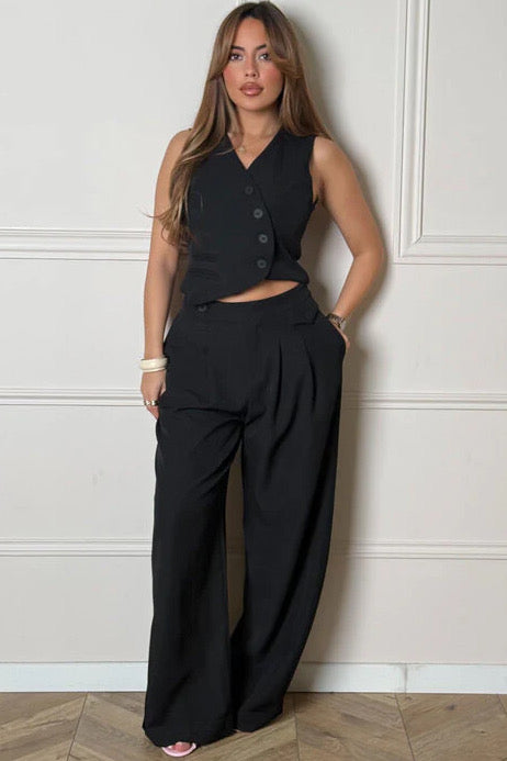 Ensemble Gilet Asymétrique + Pantalon Oversize