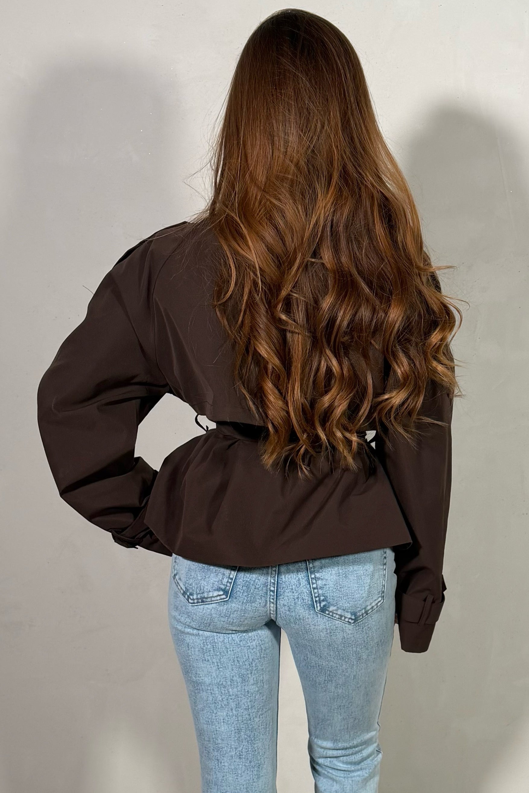 Trench Court Col Montant Femme - Élégance Moderne Intemporelle