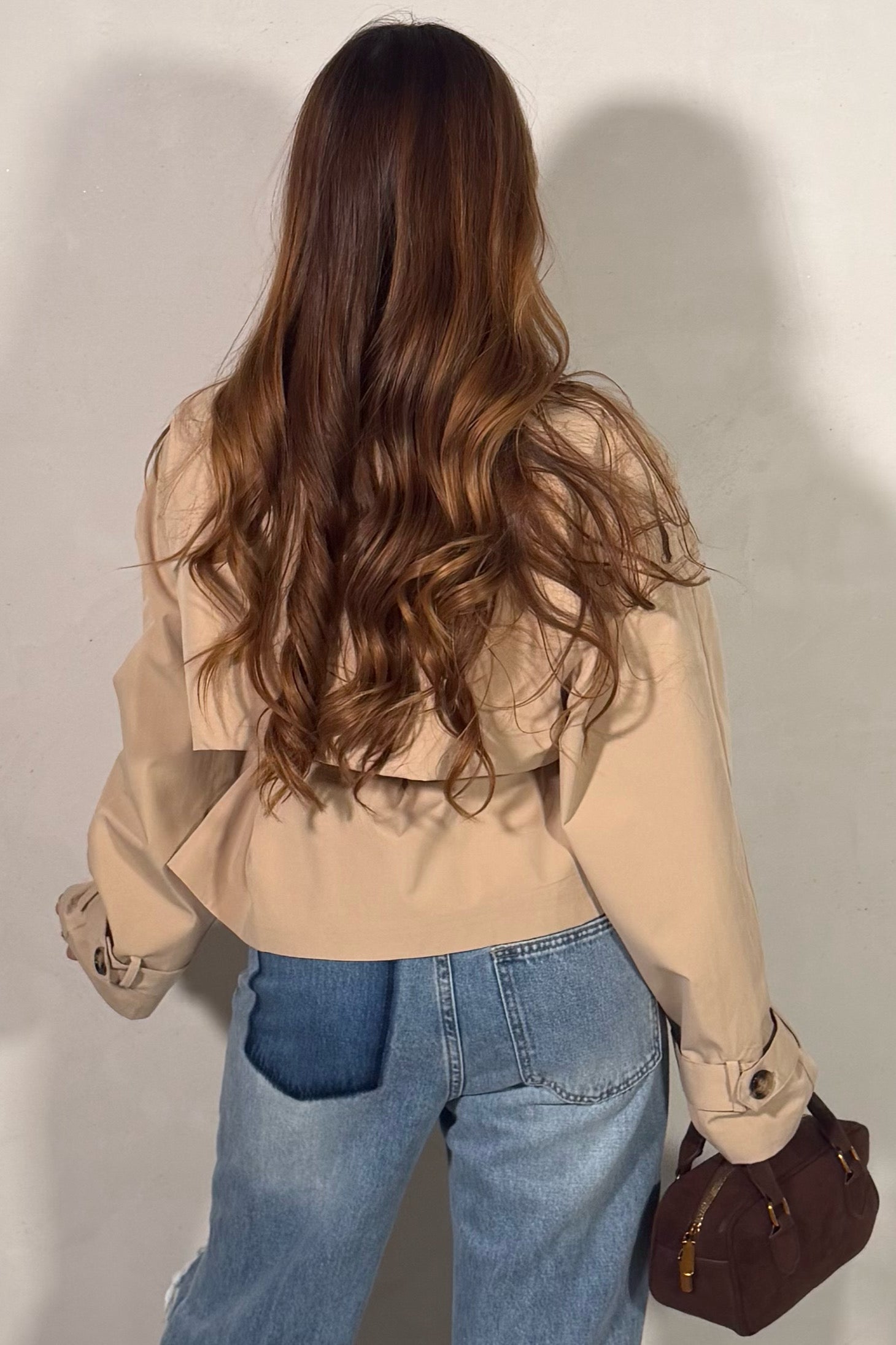 Trench Court Col Montant Femme - Élégance Moderne Intemporelle