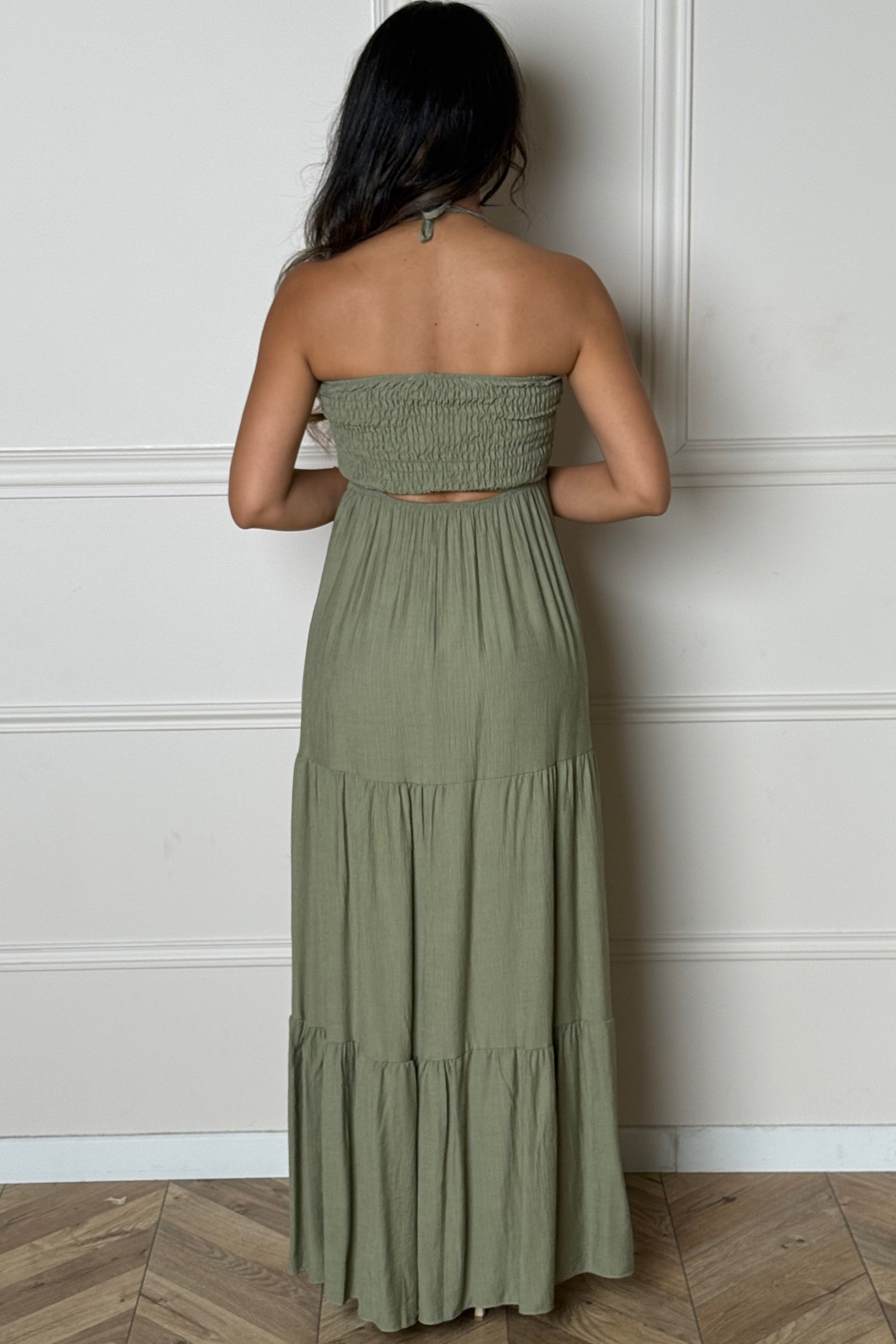 Robe Ample Col Noué Femme