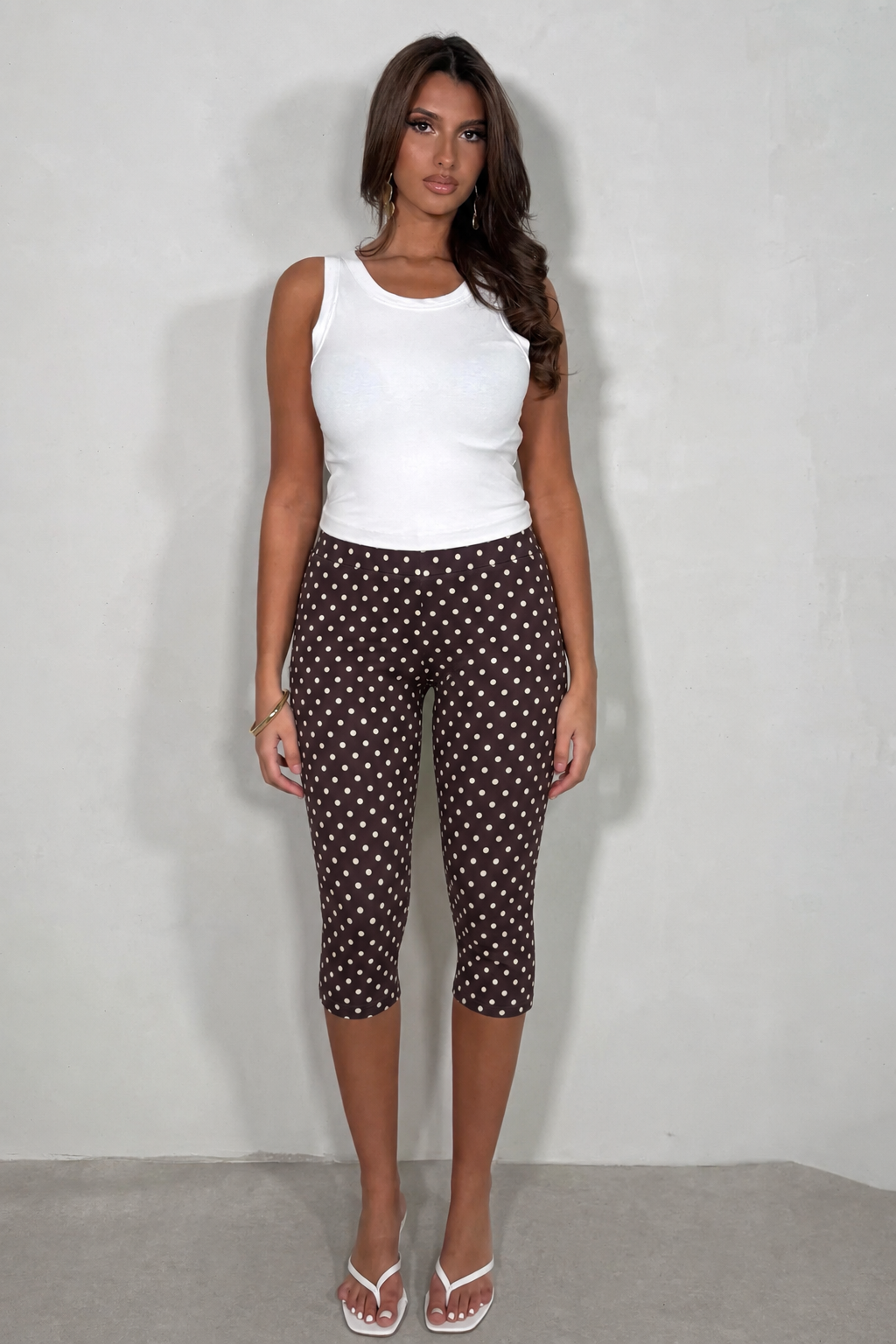 Legging Capri à Petits Pois Femme – Confort & Style Graphique