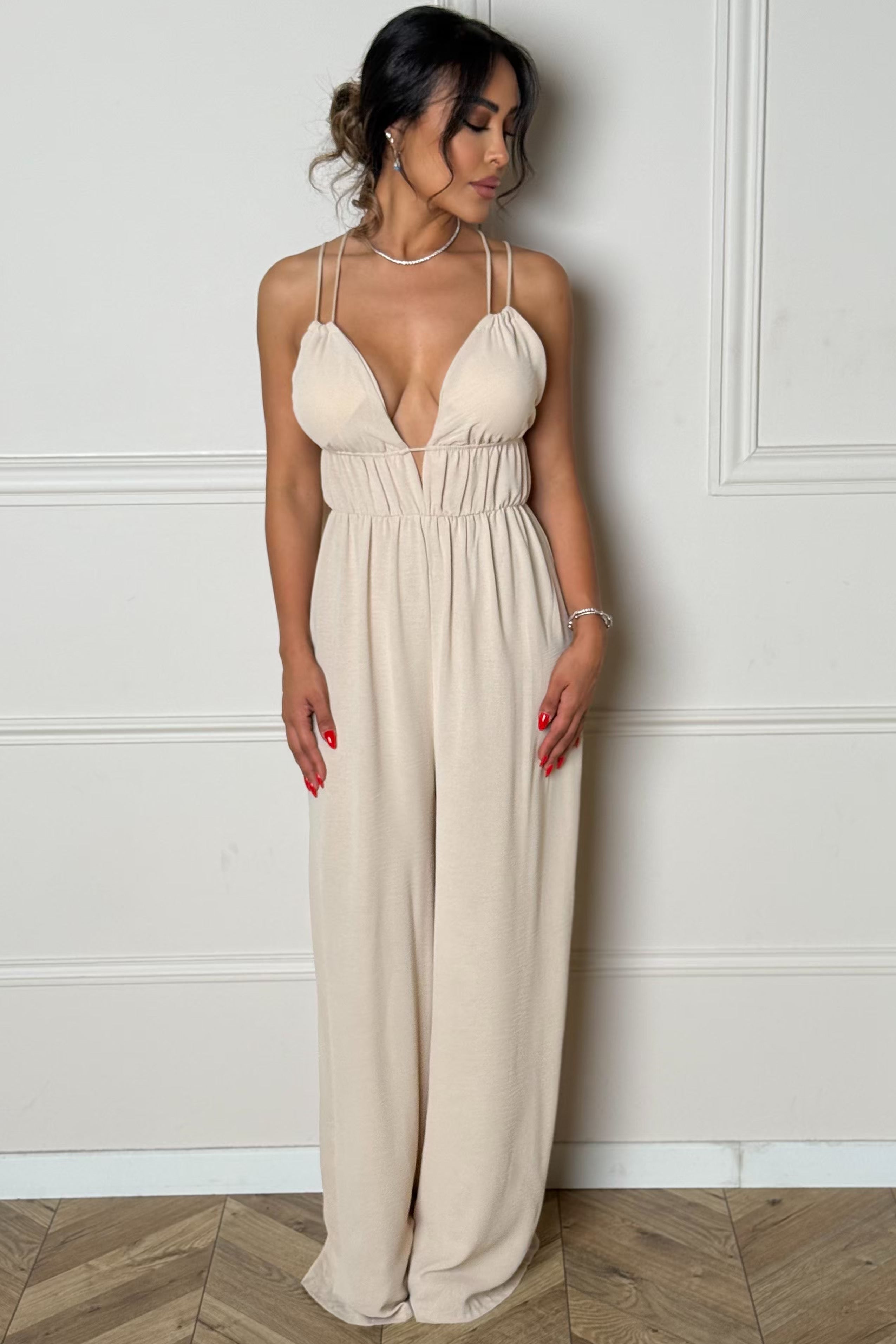 Combi Pantalon Ample Dos Croisé Femme