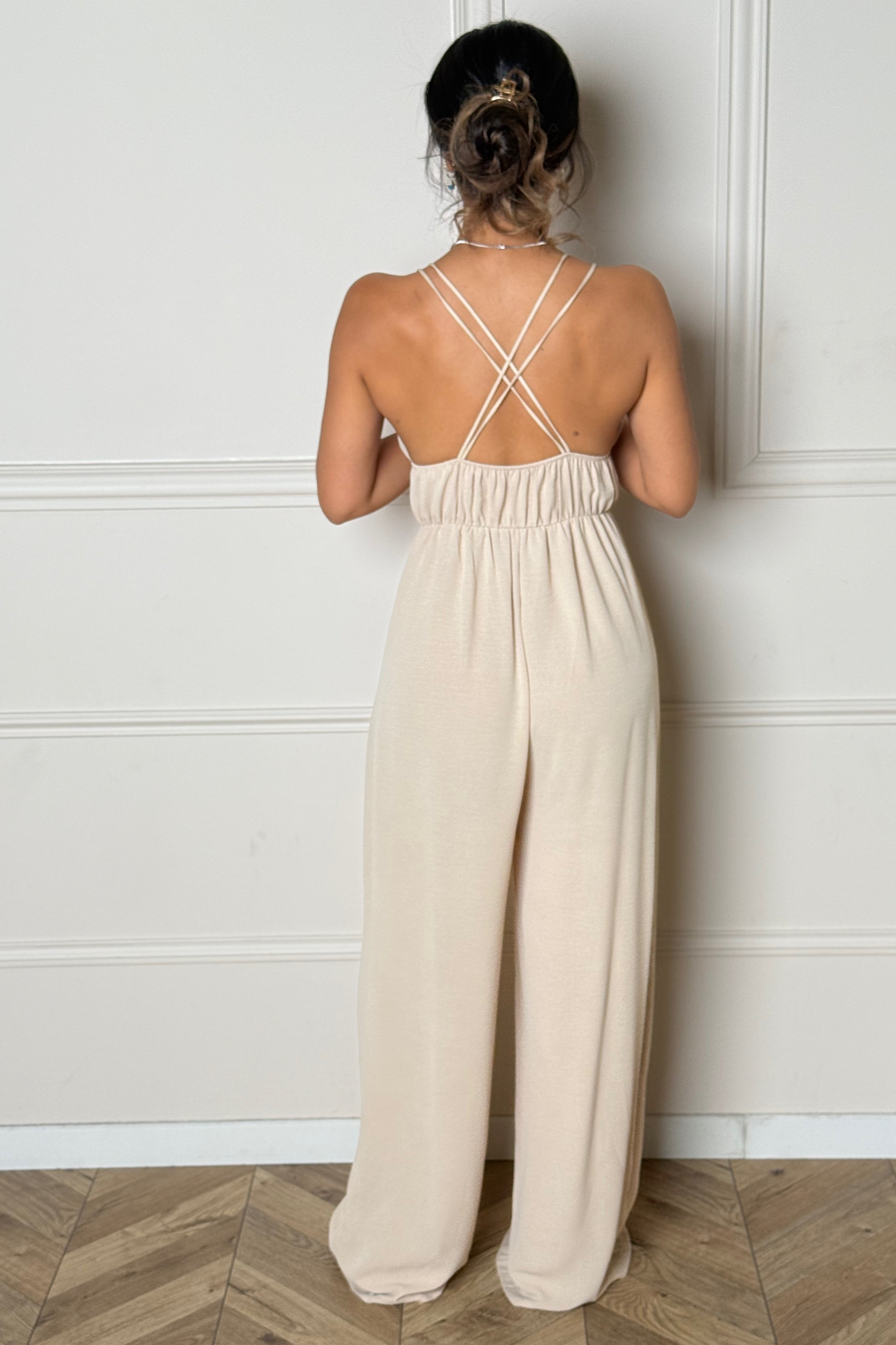 Combi Pantalon Ample Dos Croisé Femme