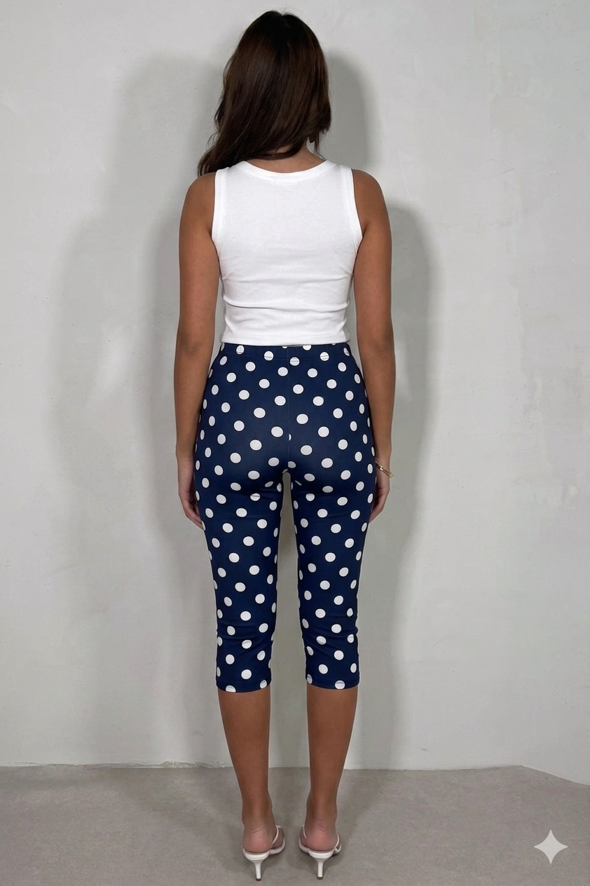 Legging Capri à Pois Femme – Confort & Style Graphique