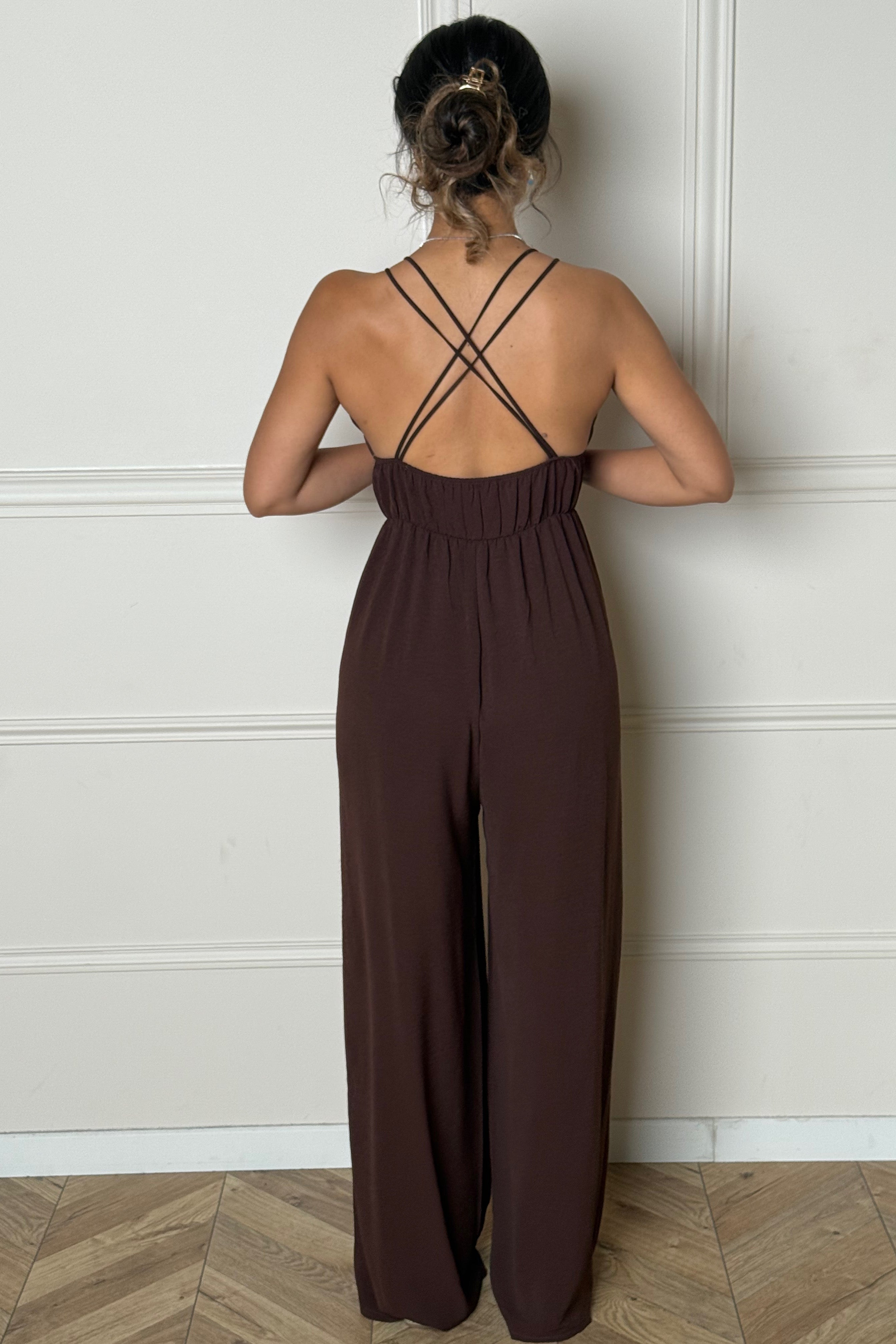 Combi Pantalon Ample Dos Croisé Femme