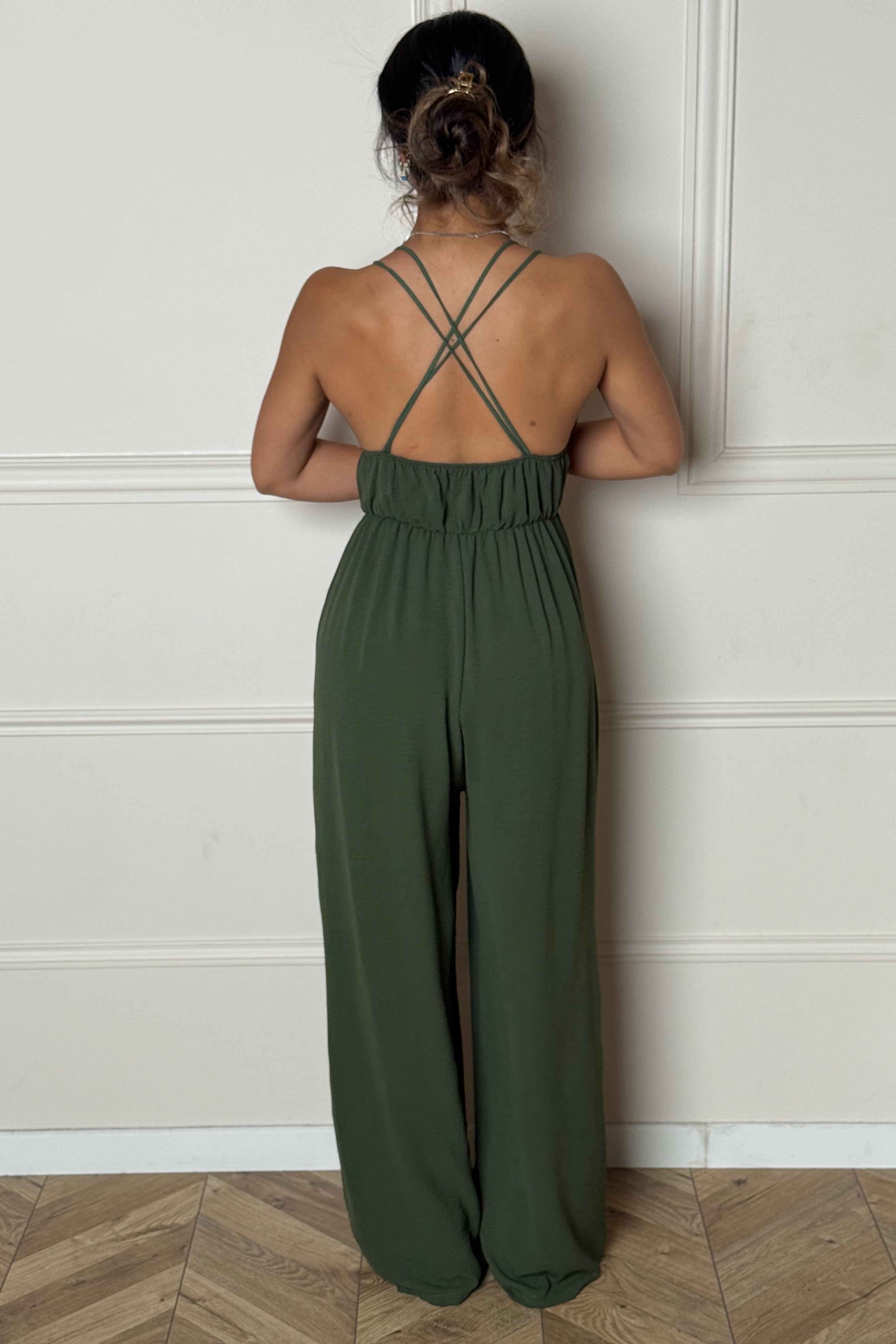 Combi Pantalon Ample Dos Croisé Femme