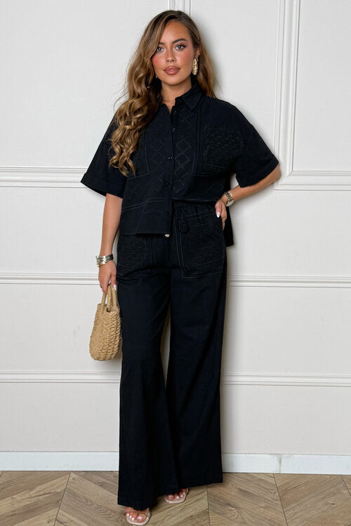 Pantalon Ample Brodé Femme