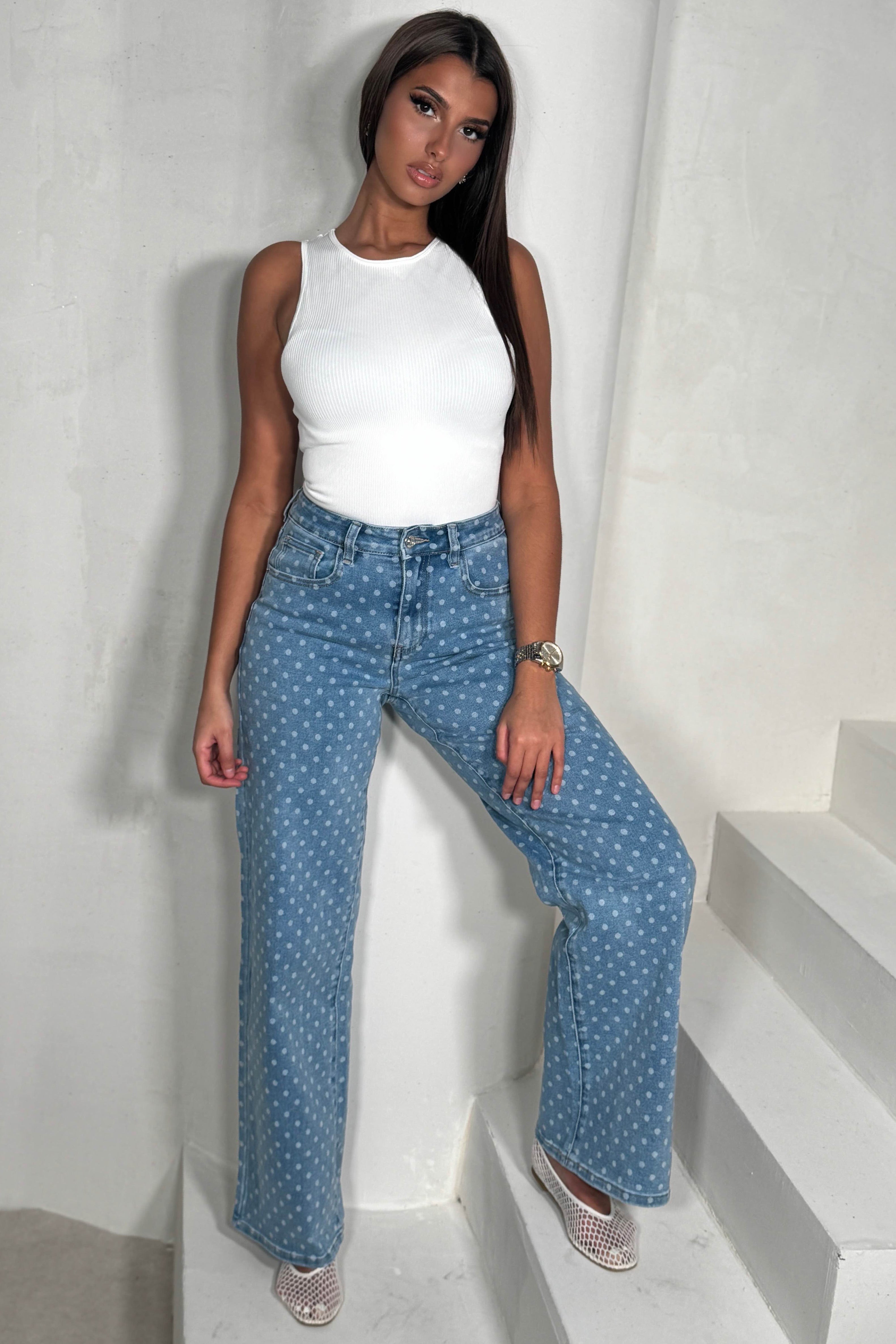 Jean à Pois Femme | Denim Imprimé & Original