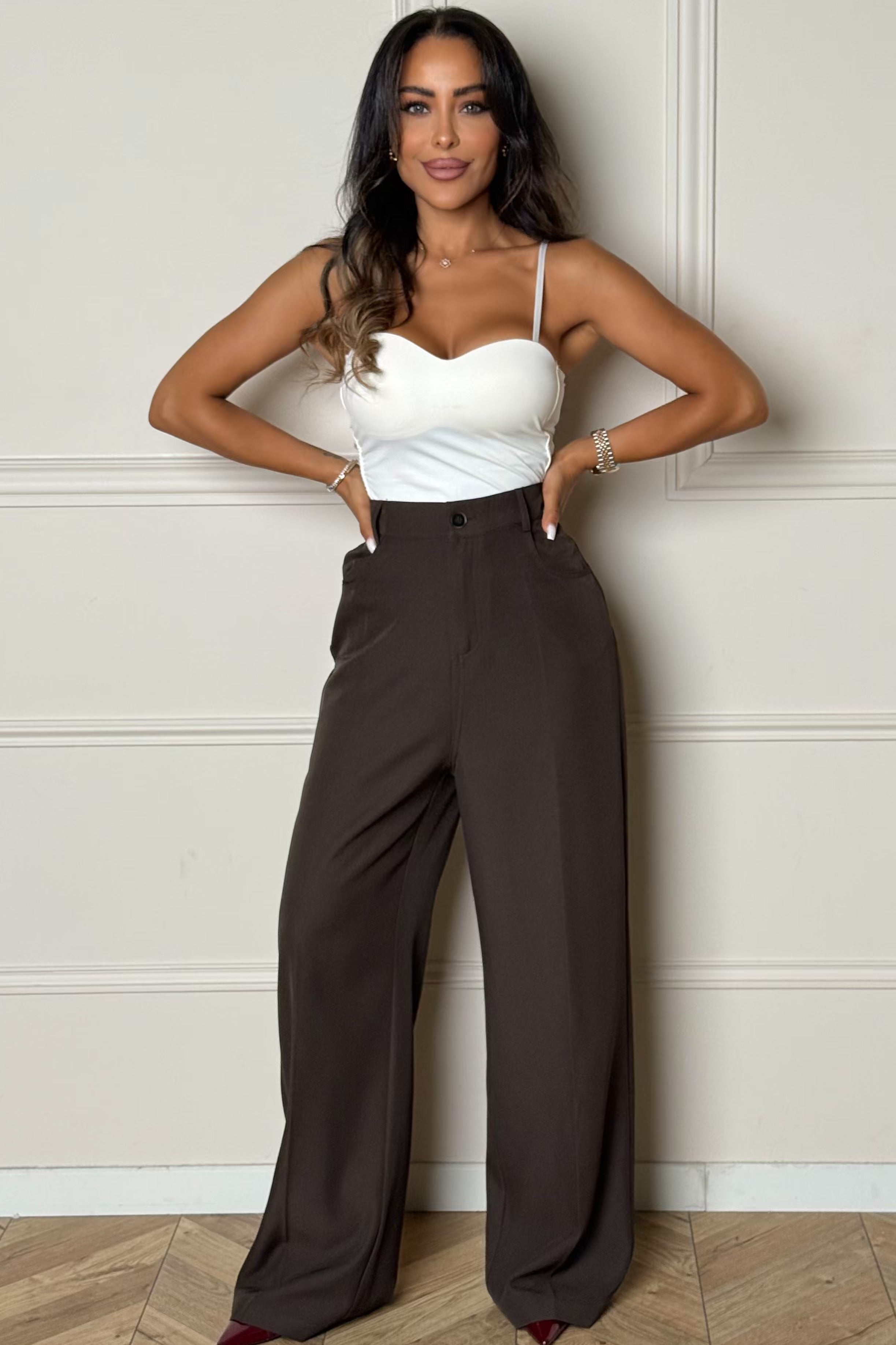 Pantalon coupe droite avec poches femme confort BLOOSHOP
