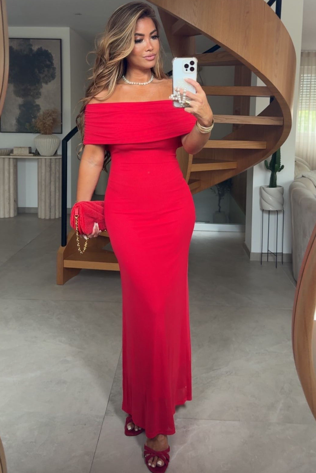 Robe Longue de Soirée à Épaules Dénudées pour Femme