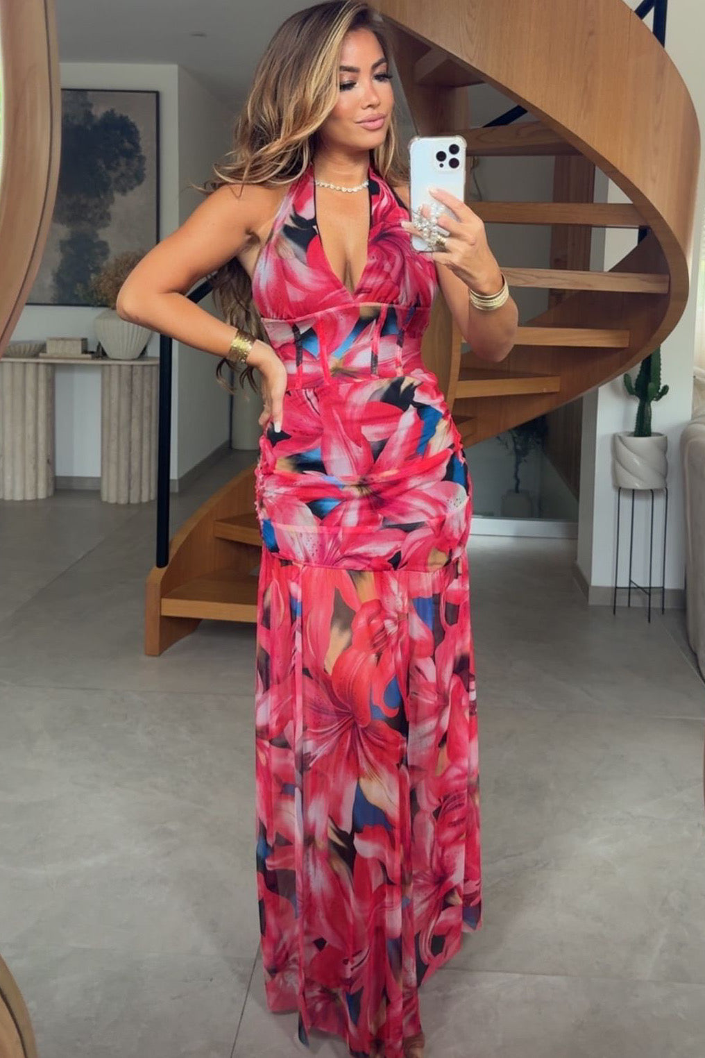 Robe Longue Femme Imprimé Fleurs