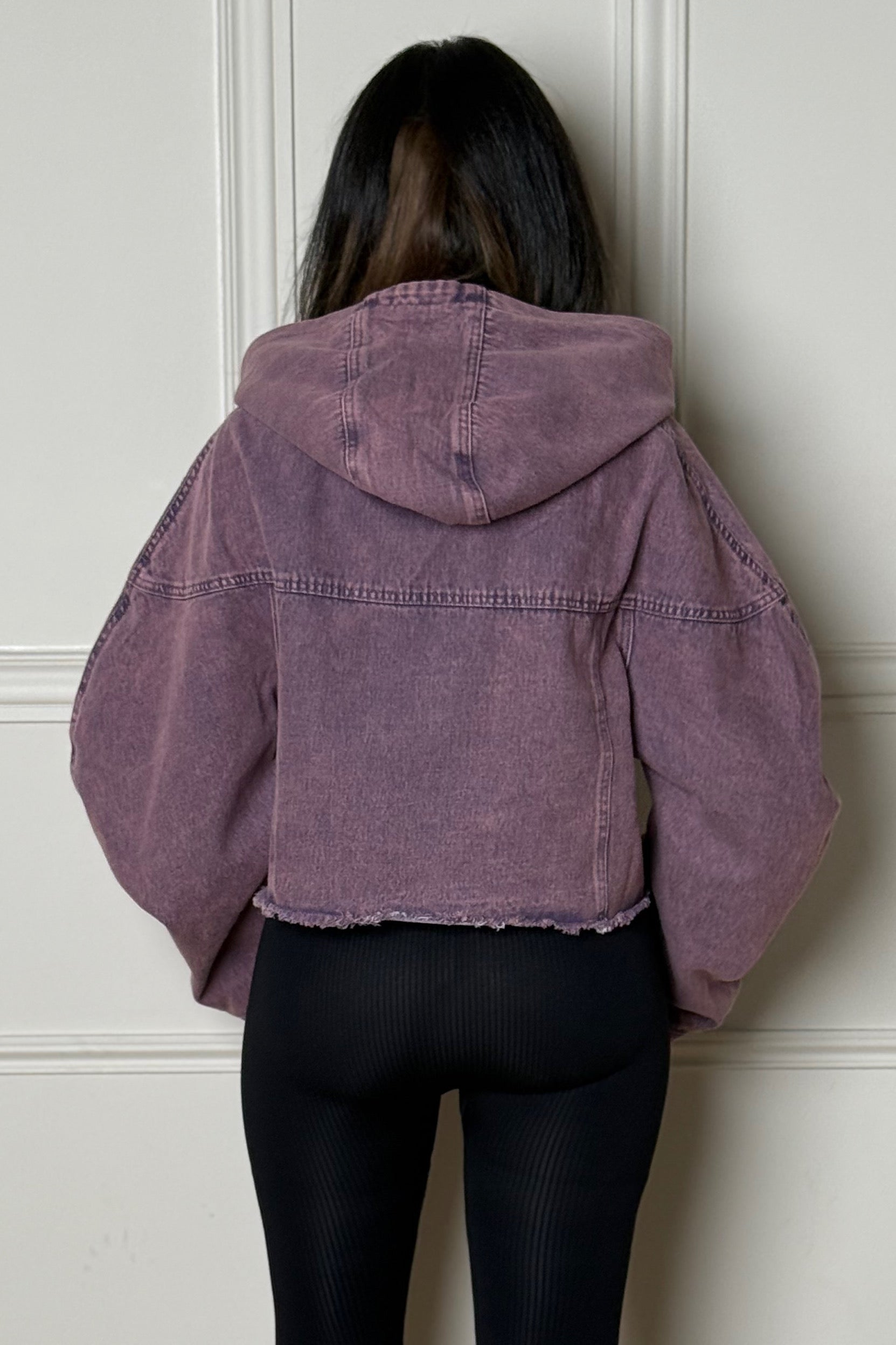 Dos du sweat denim oversize femme BLOOSHOP
