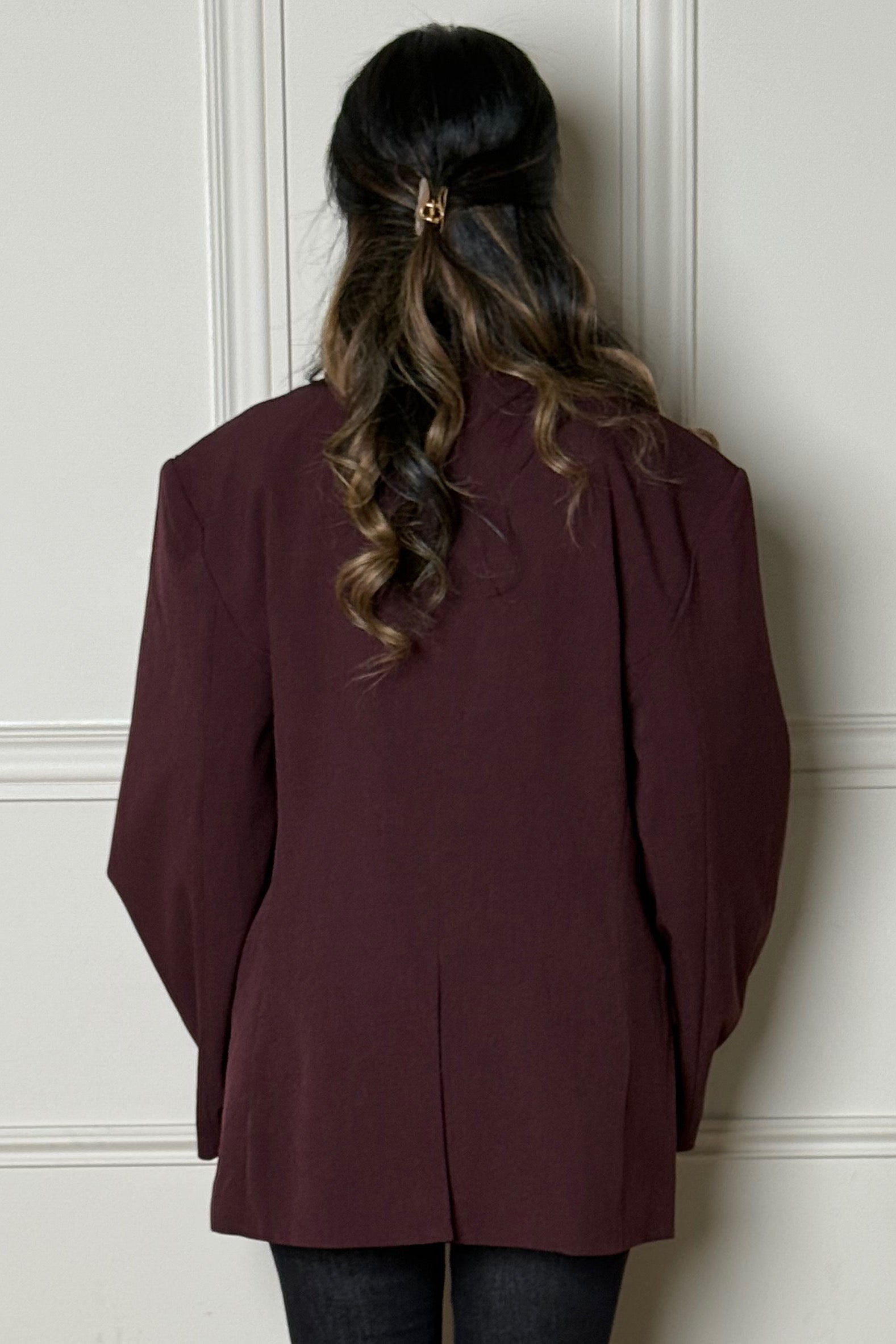 Dos du blazer oversize manches ballon boutonné BLOOSHOP
