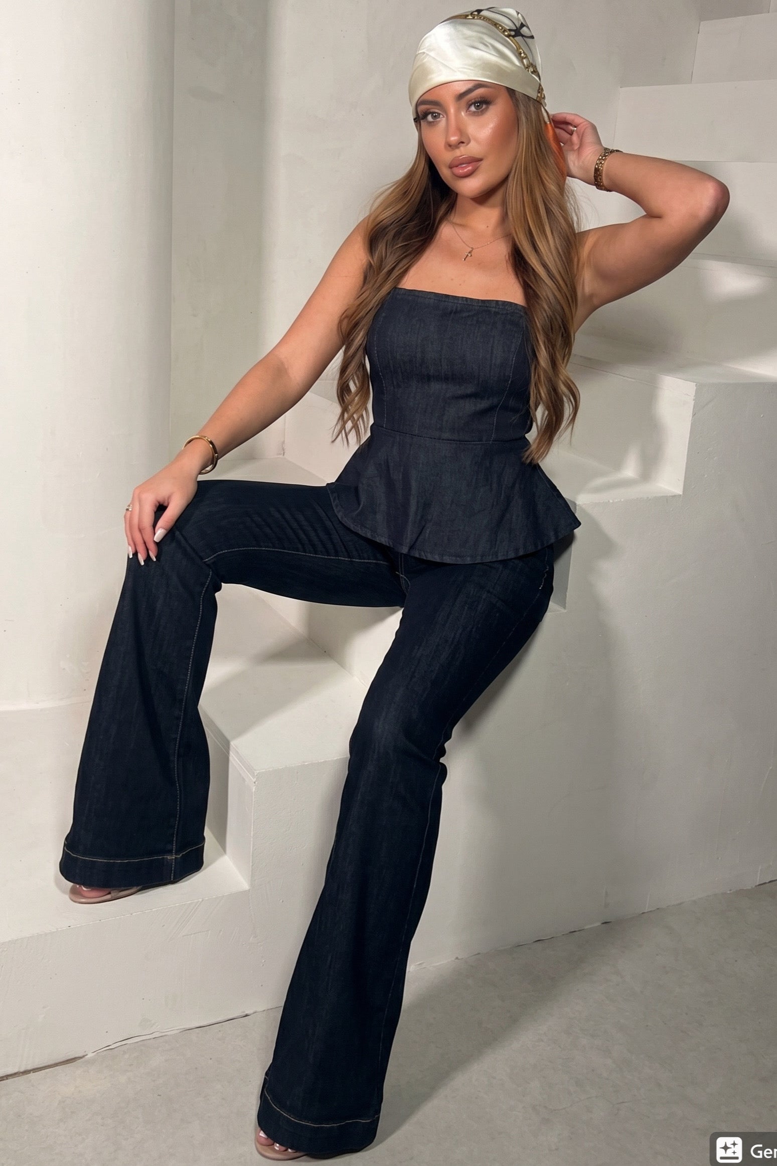Top Denim Dos Noué – Coupe Féminine & Style Brut
