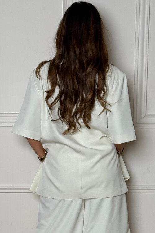 Blazer Femme Manches Courtes Structuré - Style Chic Bureau