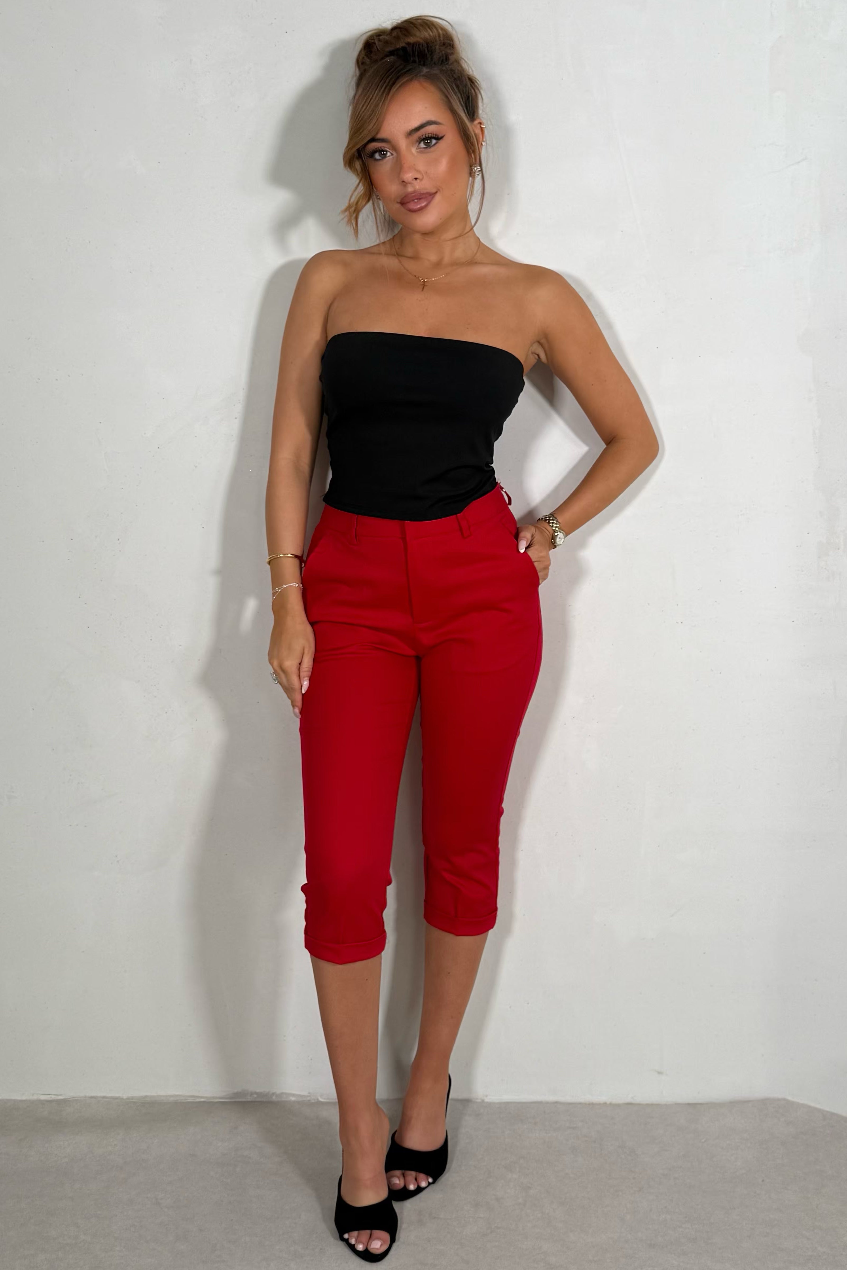 Pantacourt Capri à Revers - Élégance Estivale Femme