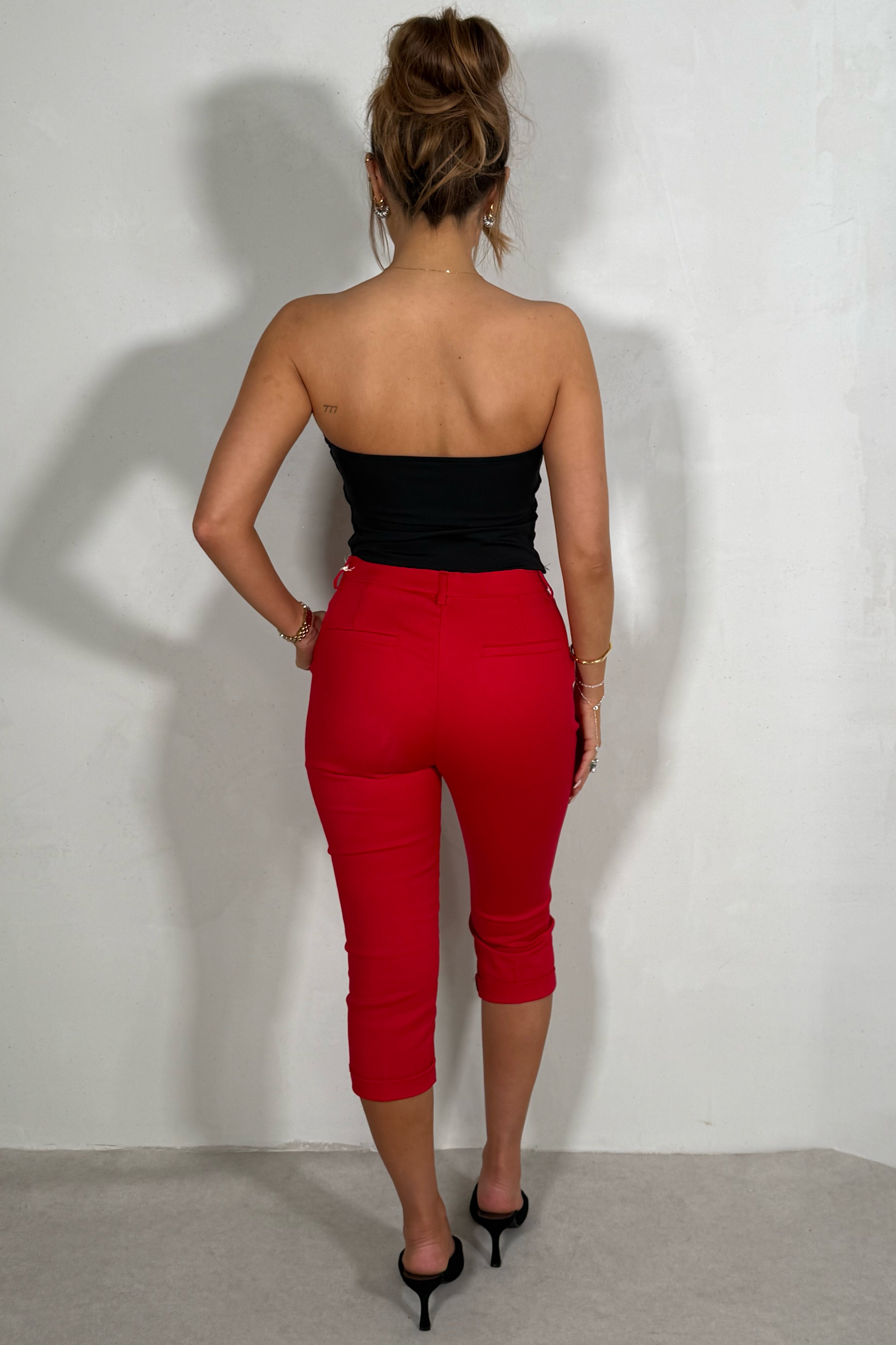 Pantacourt Capri à Revers - Élégance Estivale Femme