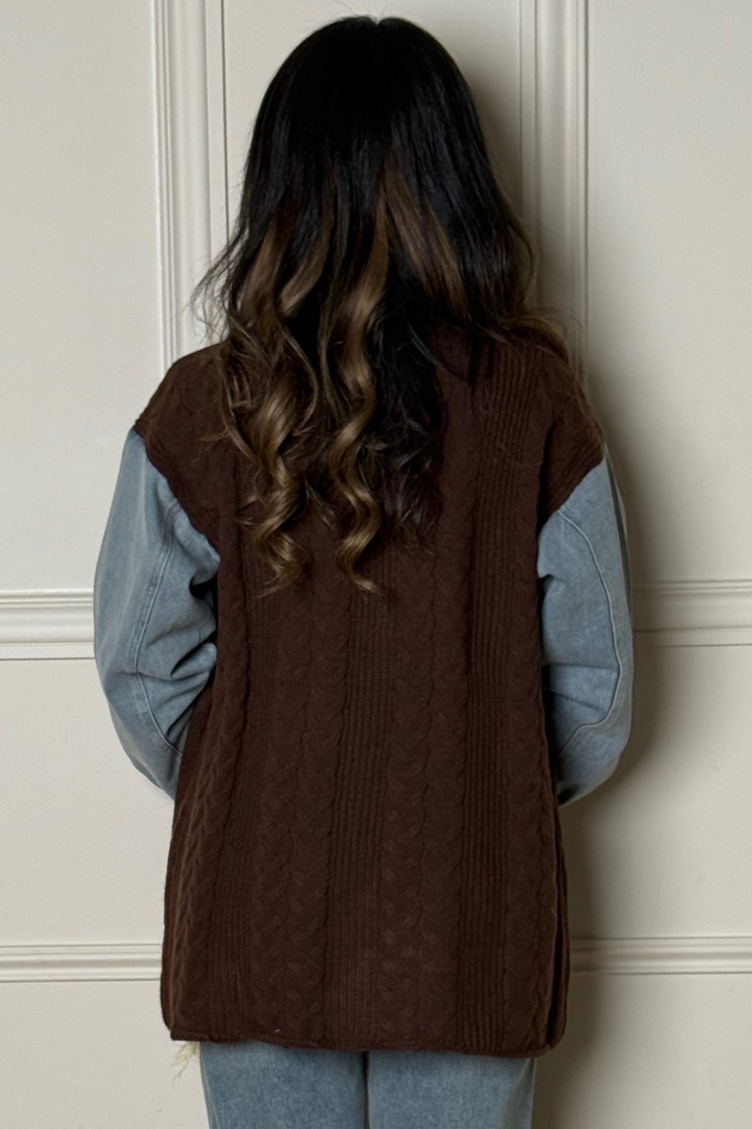 Veste bimatière portée - style avant-gardiste et sophistiqué au quotidien BLOOSHOP
