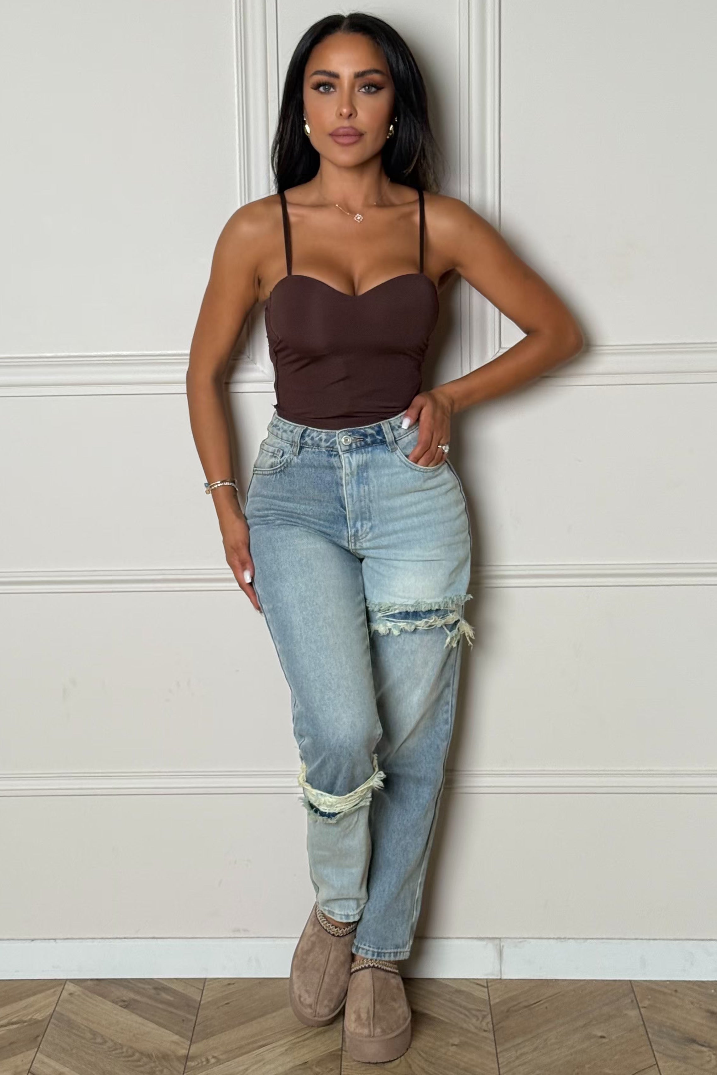 Jeans déstructuré style grunge femme BLOOSHOP
