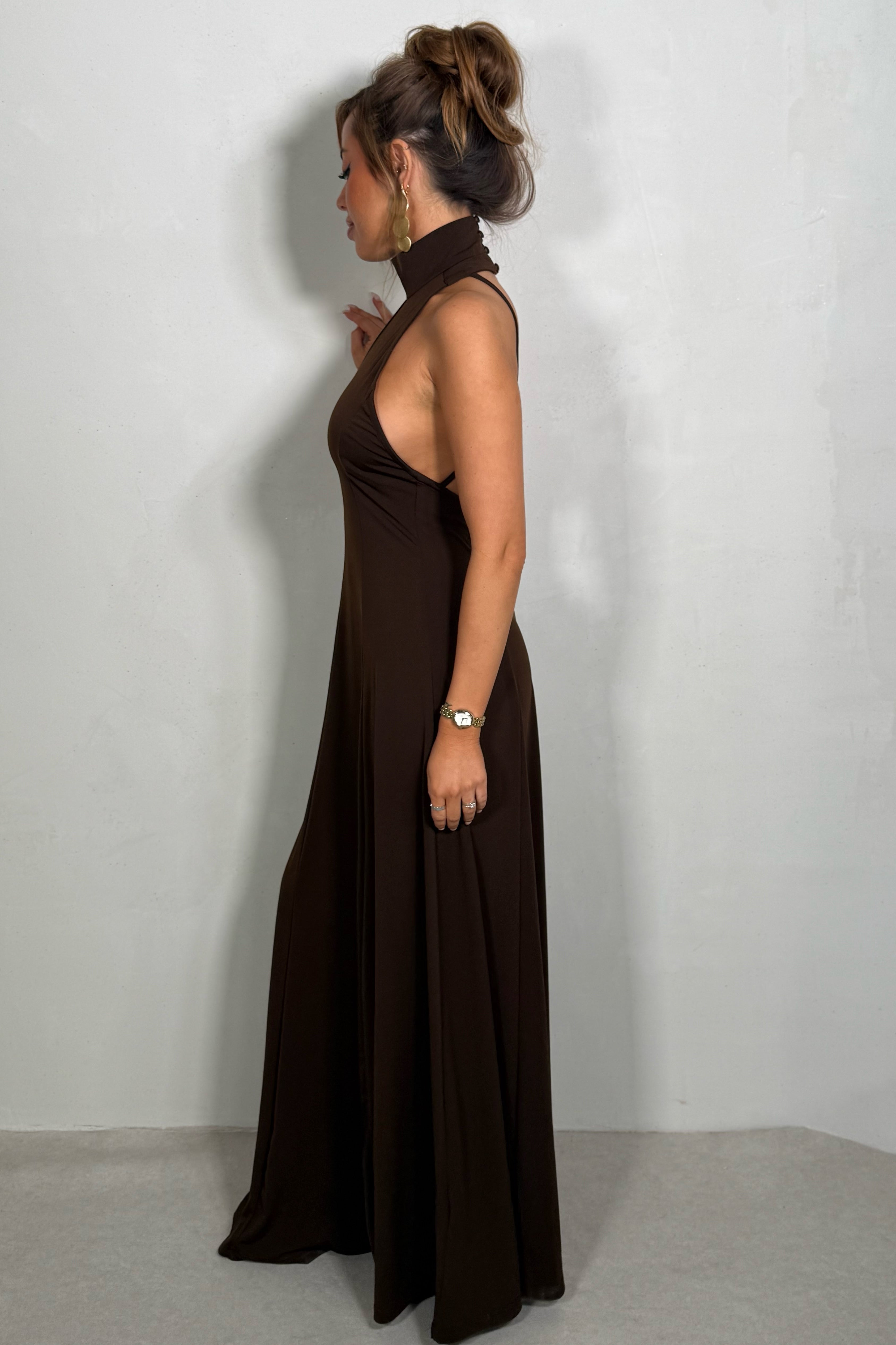 Robe col mao femme