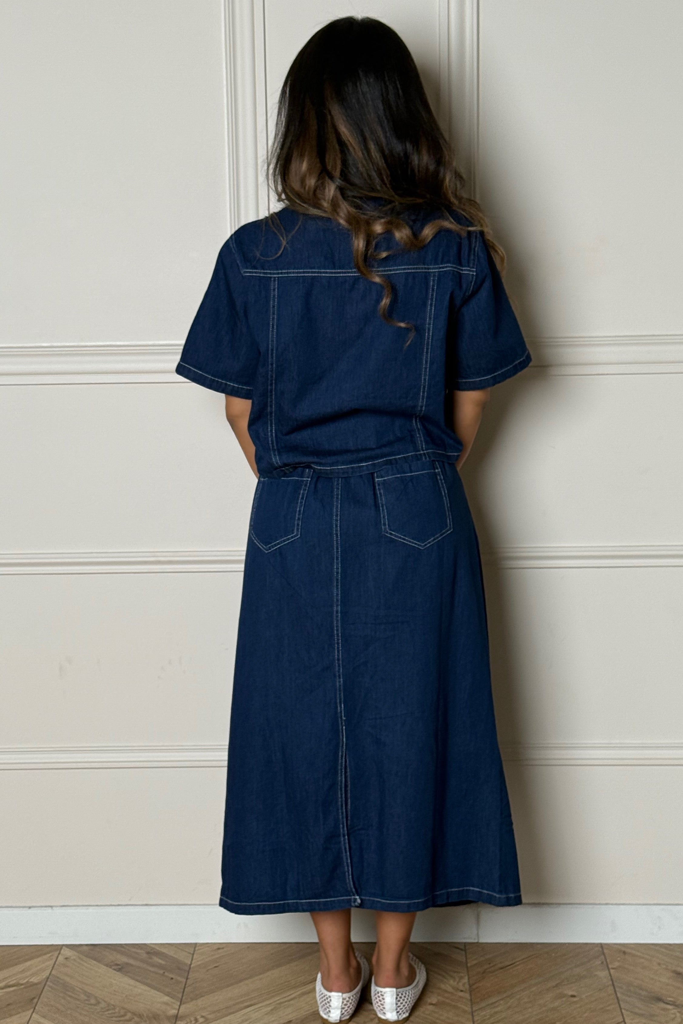 Ensemble Denim Chemise + Jupe Femme