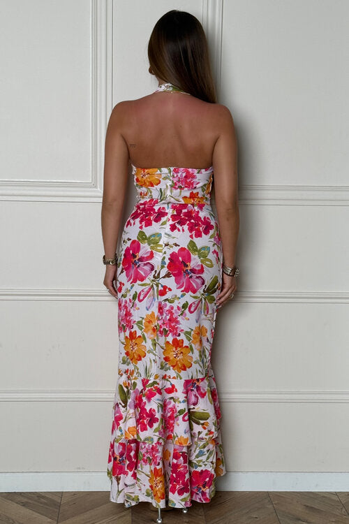Robe Fleurie à Volants Femme