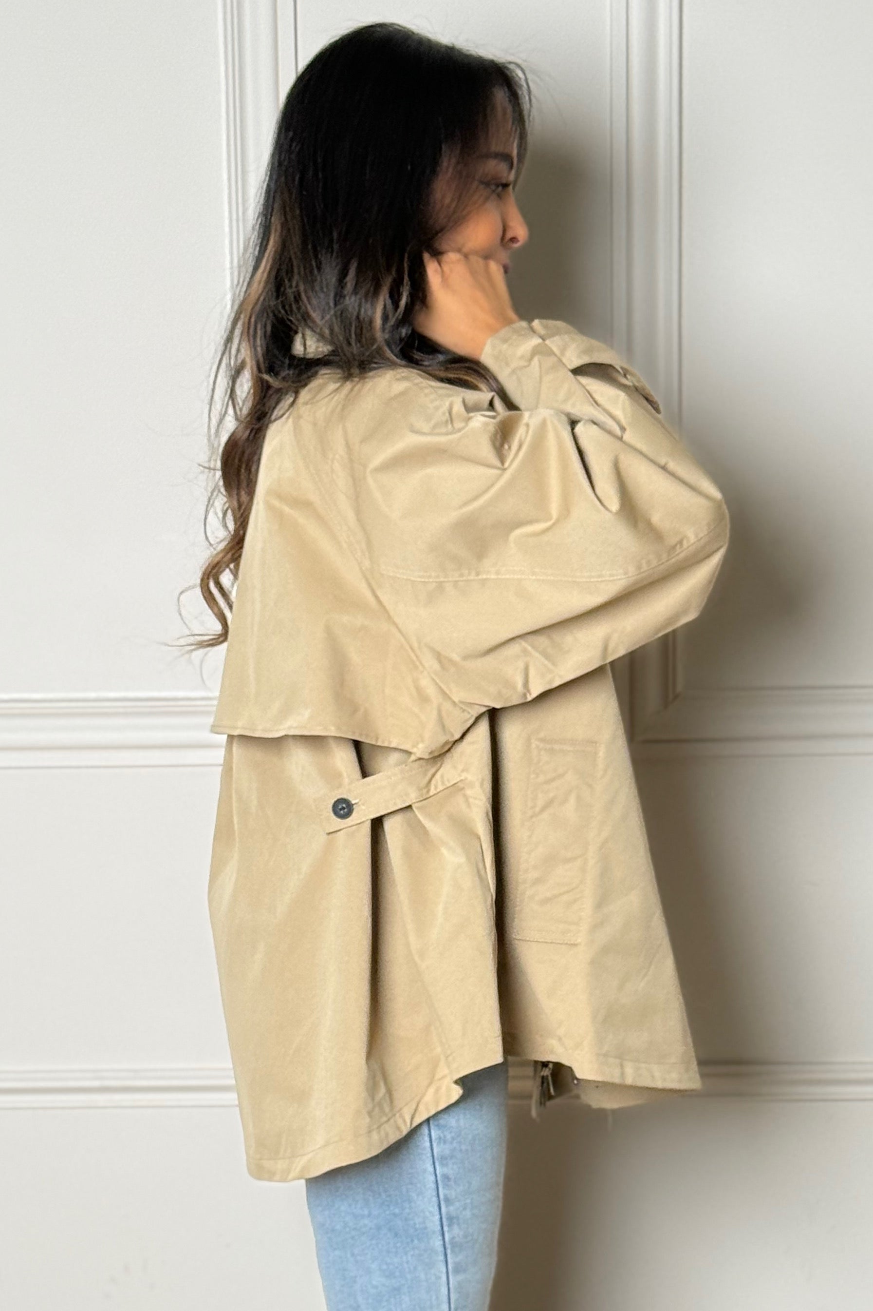 Trench Femme Cape Court - Style Élégant Sophistiqué