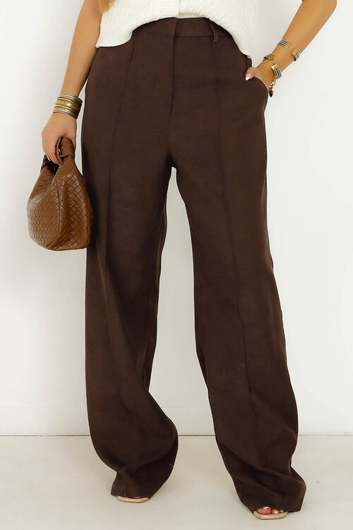 Pantalon à Pinces Feutré Femme