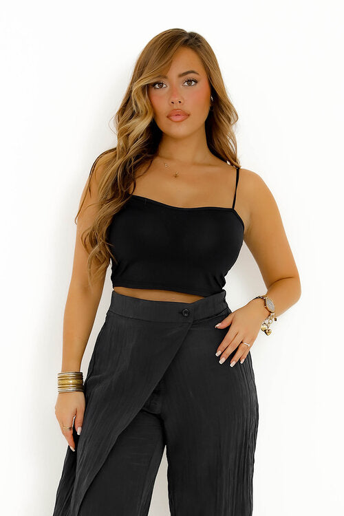 Crop Top Rembourré à Bretelles Femme