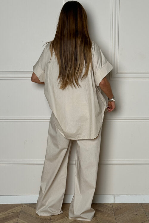 Ensemble Chemise Boutons Soleil + Pantalon Femme
