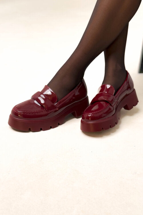 Mocassins Vernis Plateforme Femme