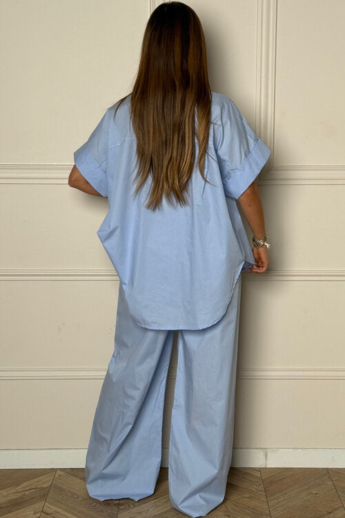 Ensemble Chemise Boutons Soleil + Pantalon Femme