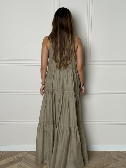 Robe Longue Bohème Col V Femme