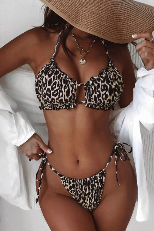Maillot de Bain Imprimé Léopard Femme