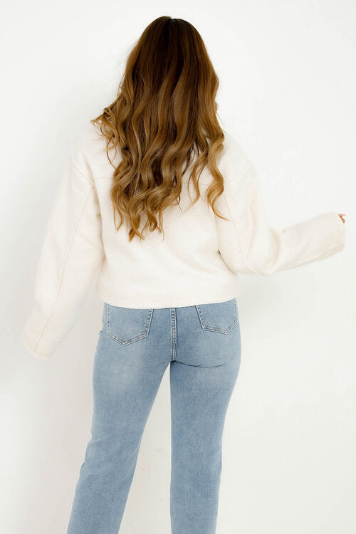 Blouson à Zip Effet Laine