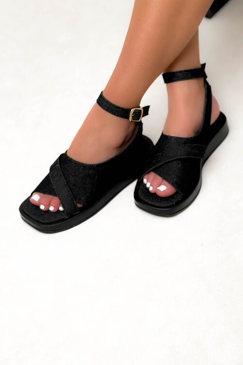 Sandales Denim Croisée