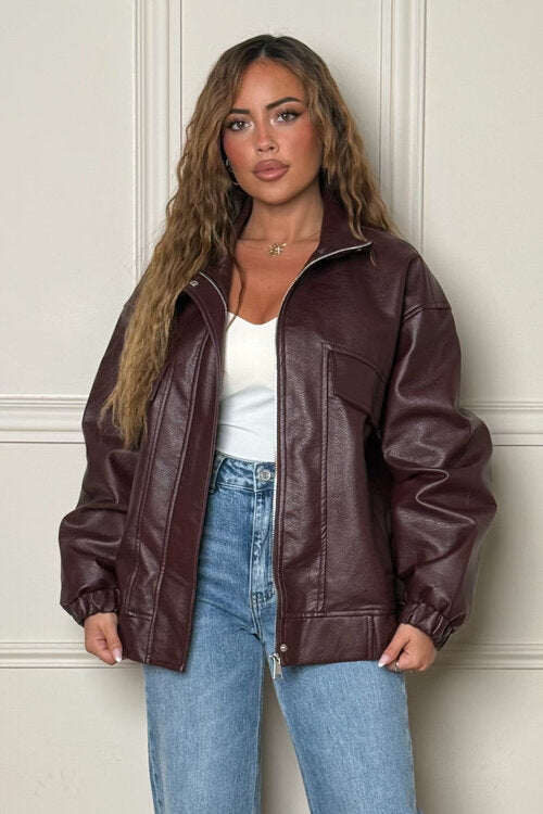 Blouson Simili Col Montant