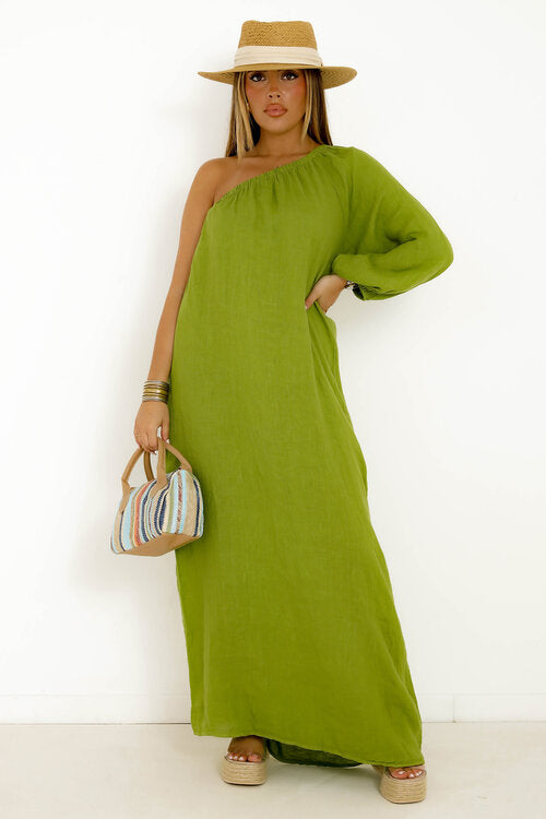 Robe en Lin Une Manche